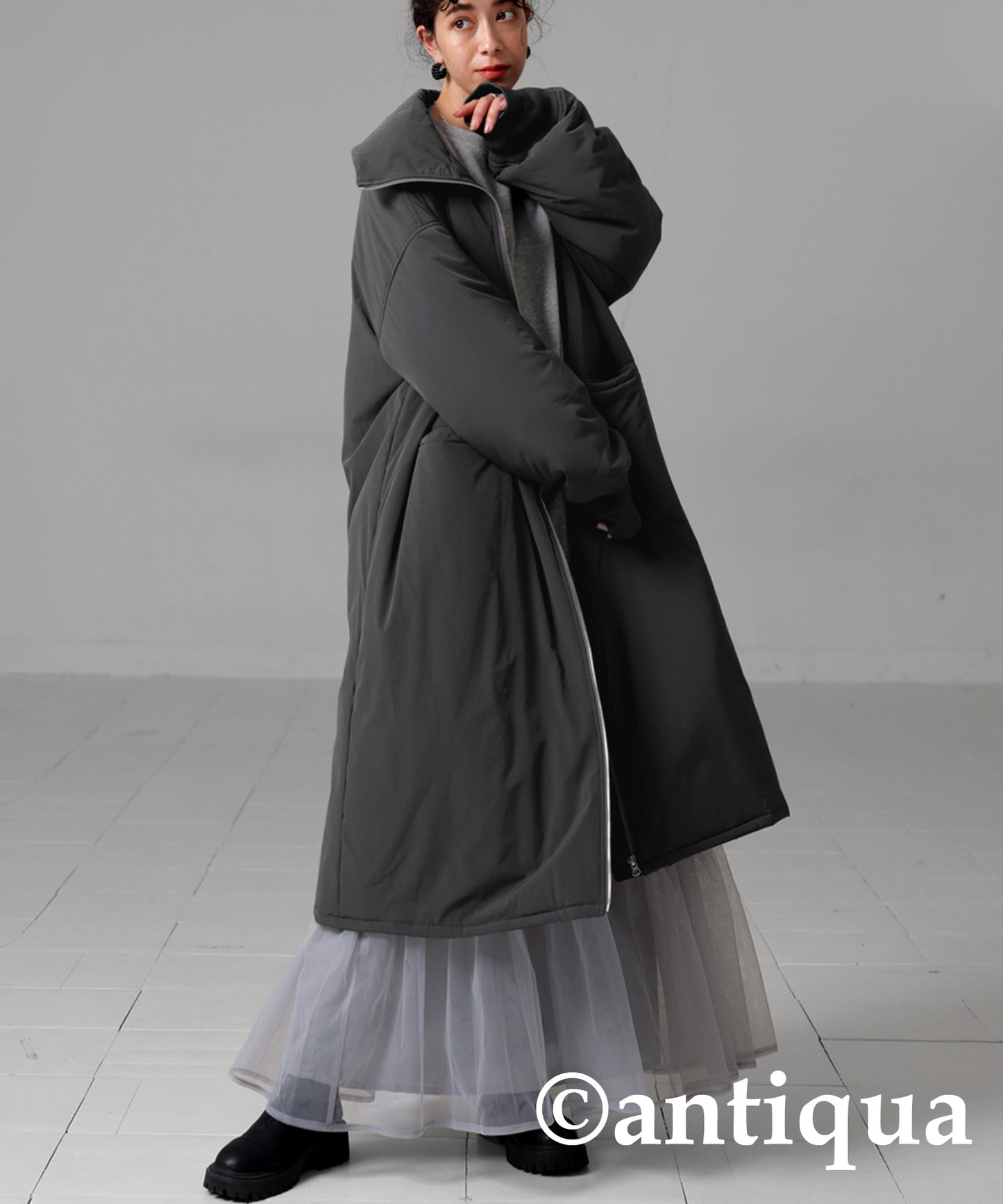 Long Length High Neck Coat Ladies