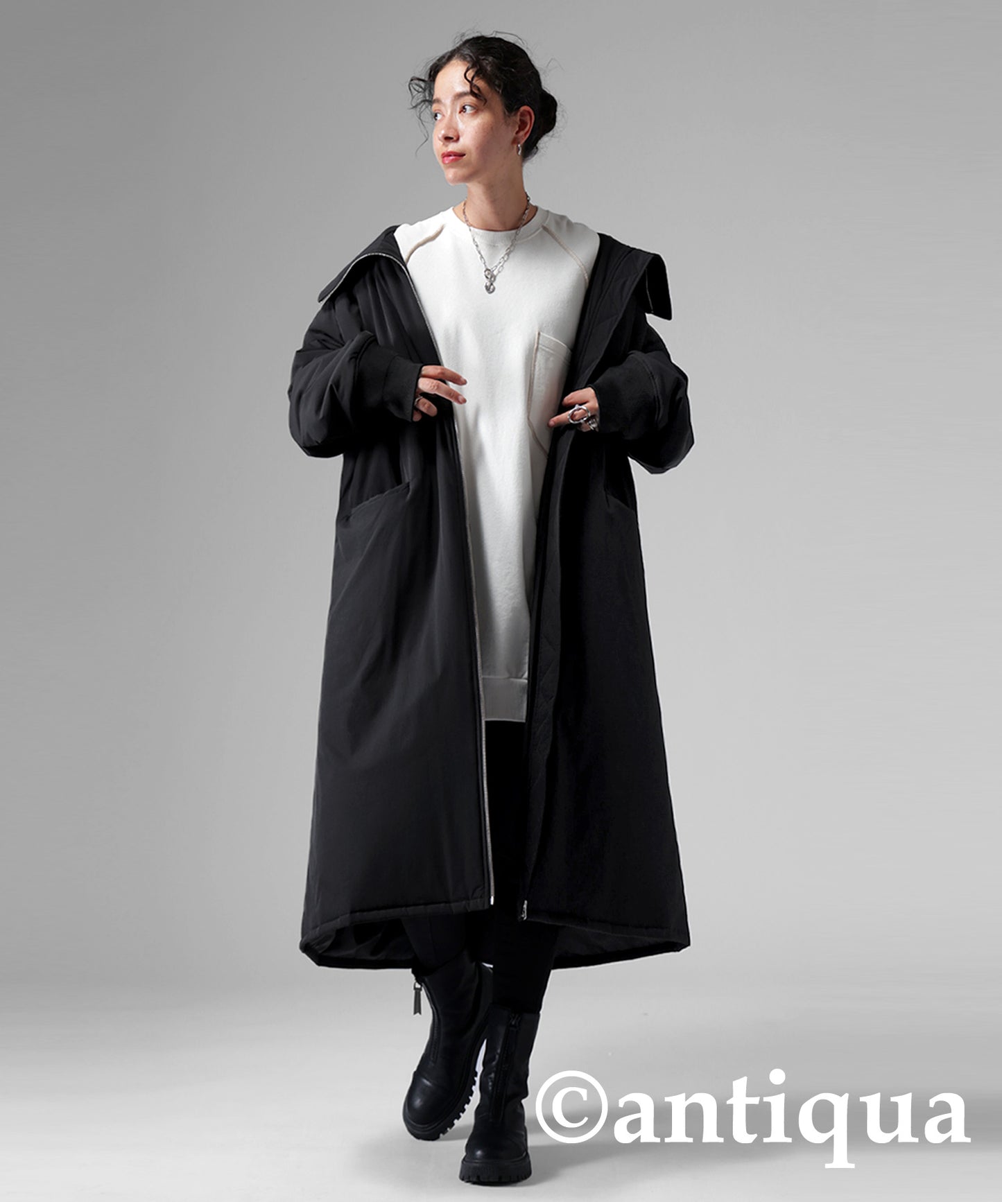 Long Length High Neck Coat Ladies