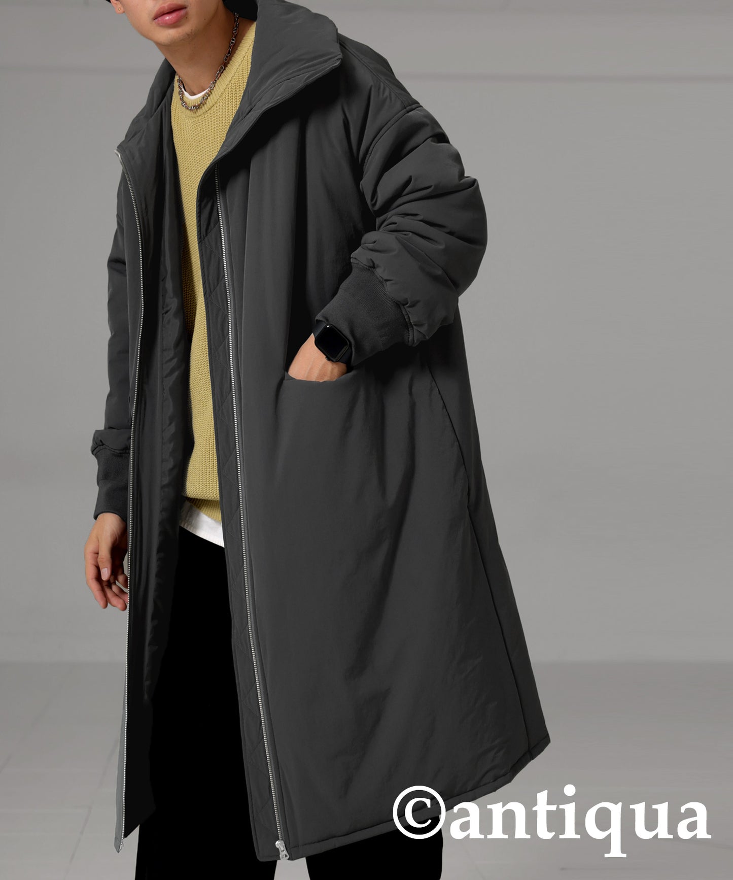 Long Length High Neck Coat Men's