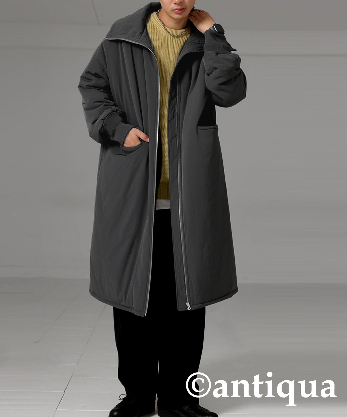 Long Length High Neck Coat Men's