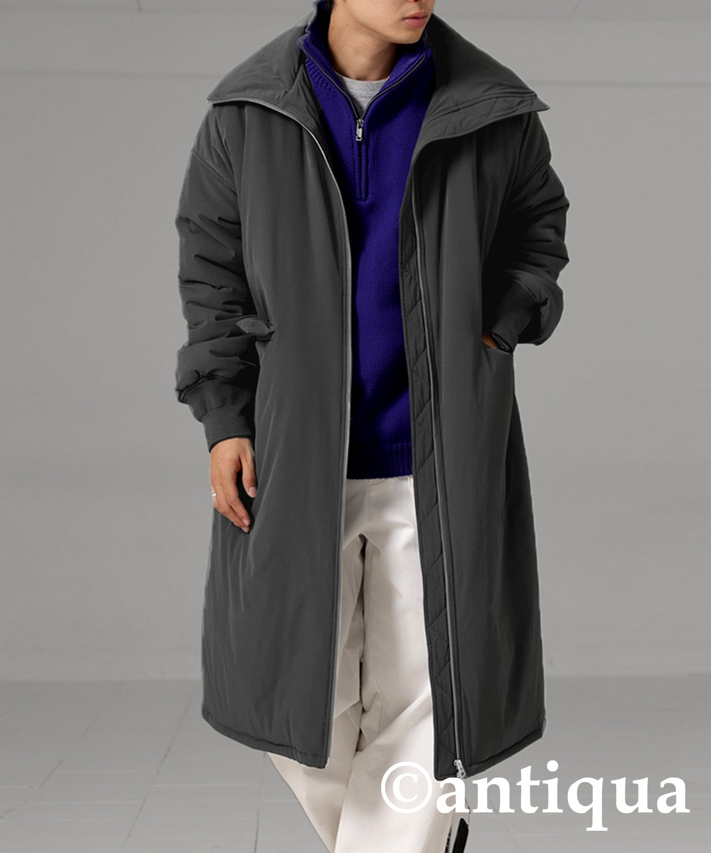 Long Length High Neck Coat Men's