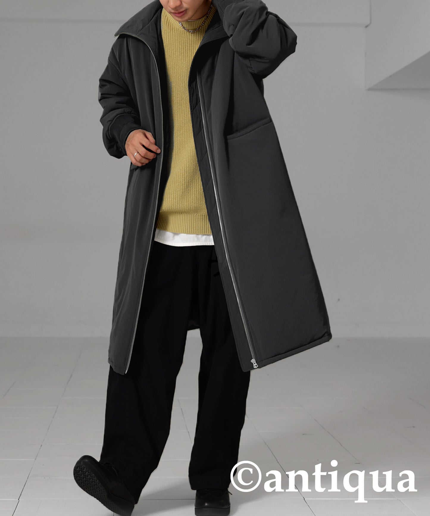 Long Length High Neck Coat Men's