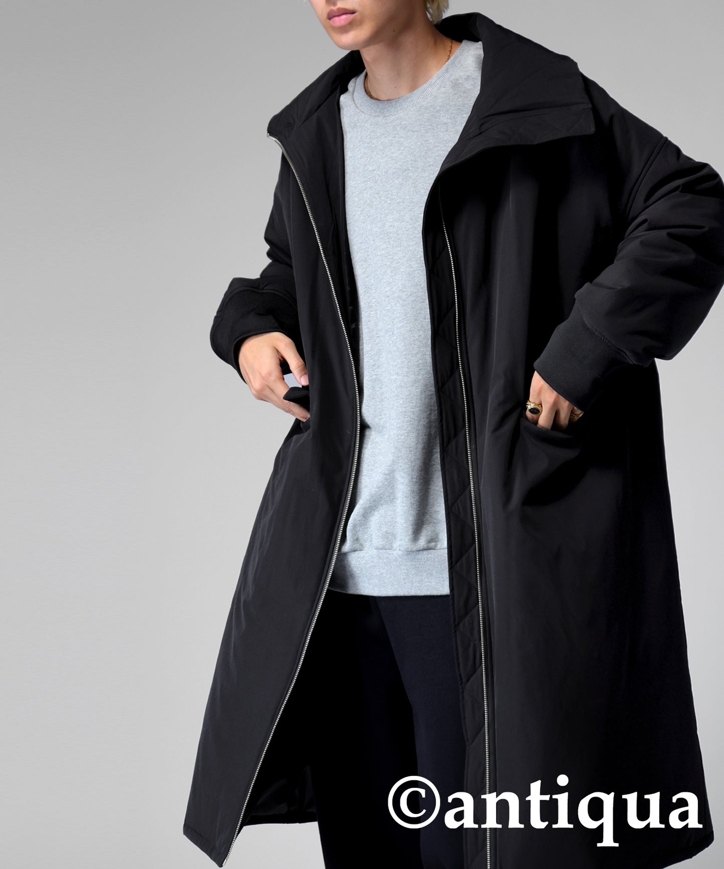 Long Length High Neck Coat Men's