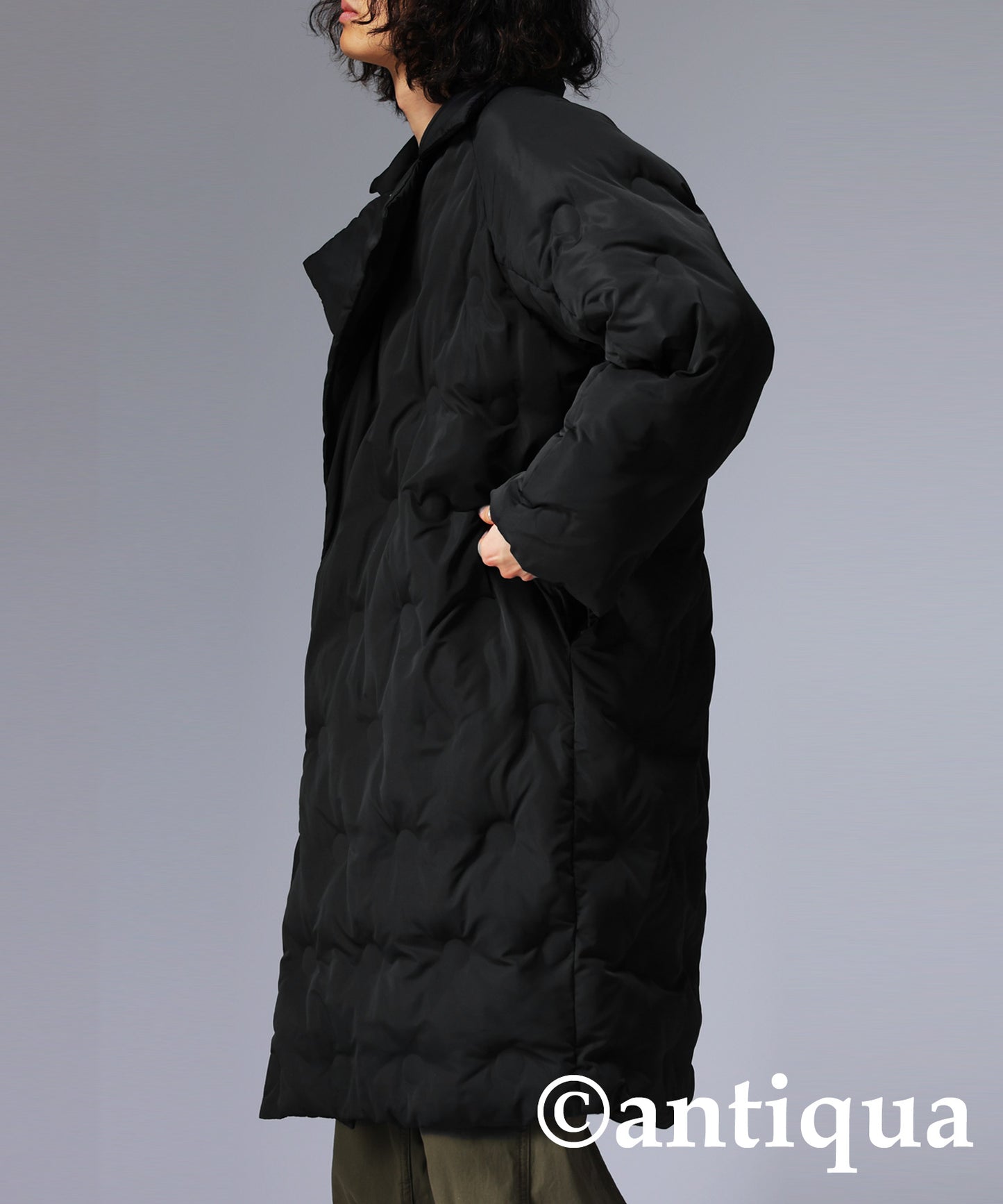 Men's quilting coat used volcanic rocks for batting