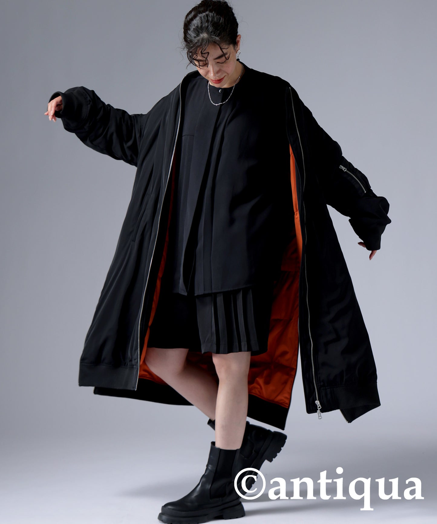 MA-1 Ladies long coat used volcanic rocks for batting