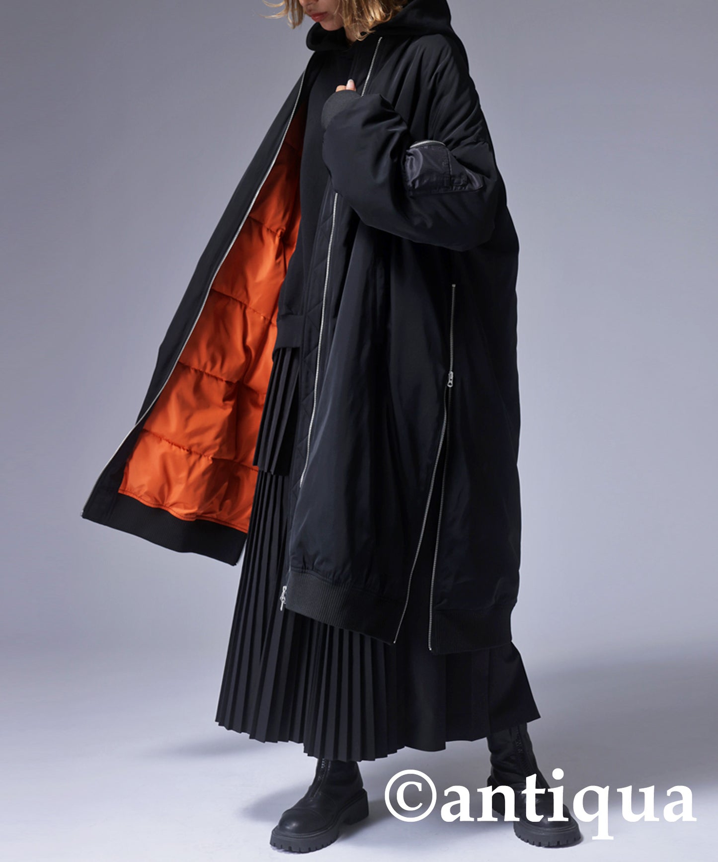 MA-1 Ladies long coat used volcanic rocks for batting