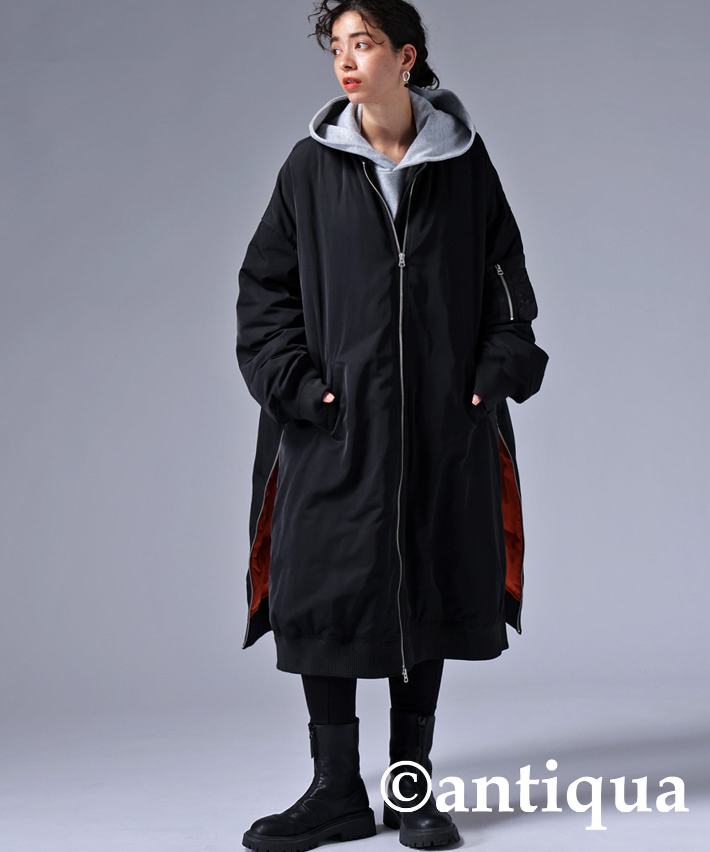 MA-1 Ladies long coat used volcanic rocks for batting