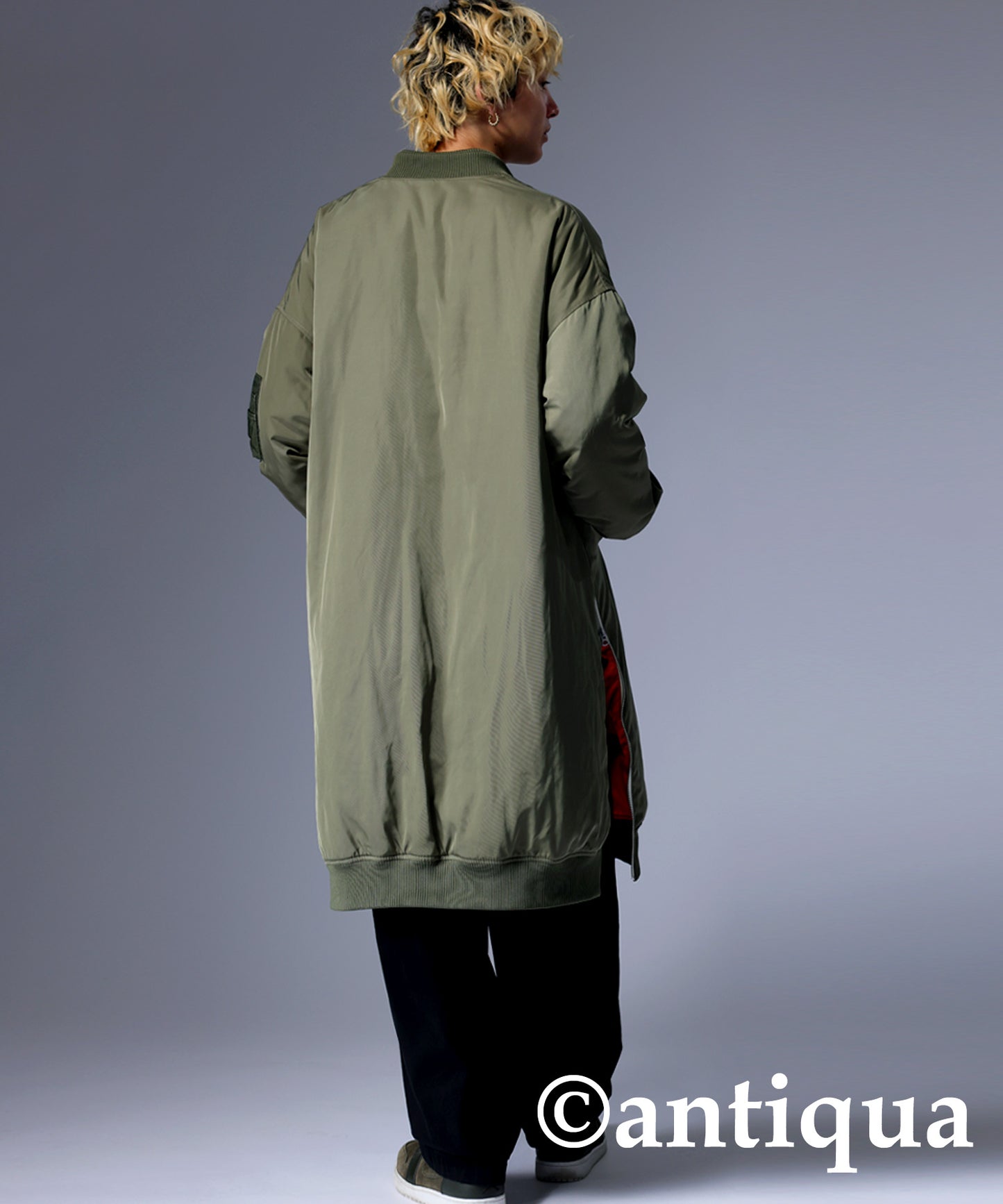 MA-1 Men's long coat used volcanic rocks for batting