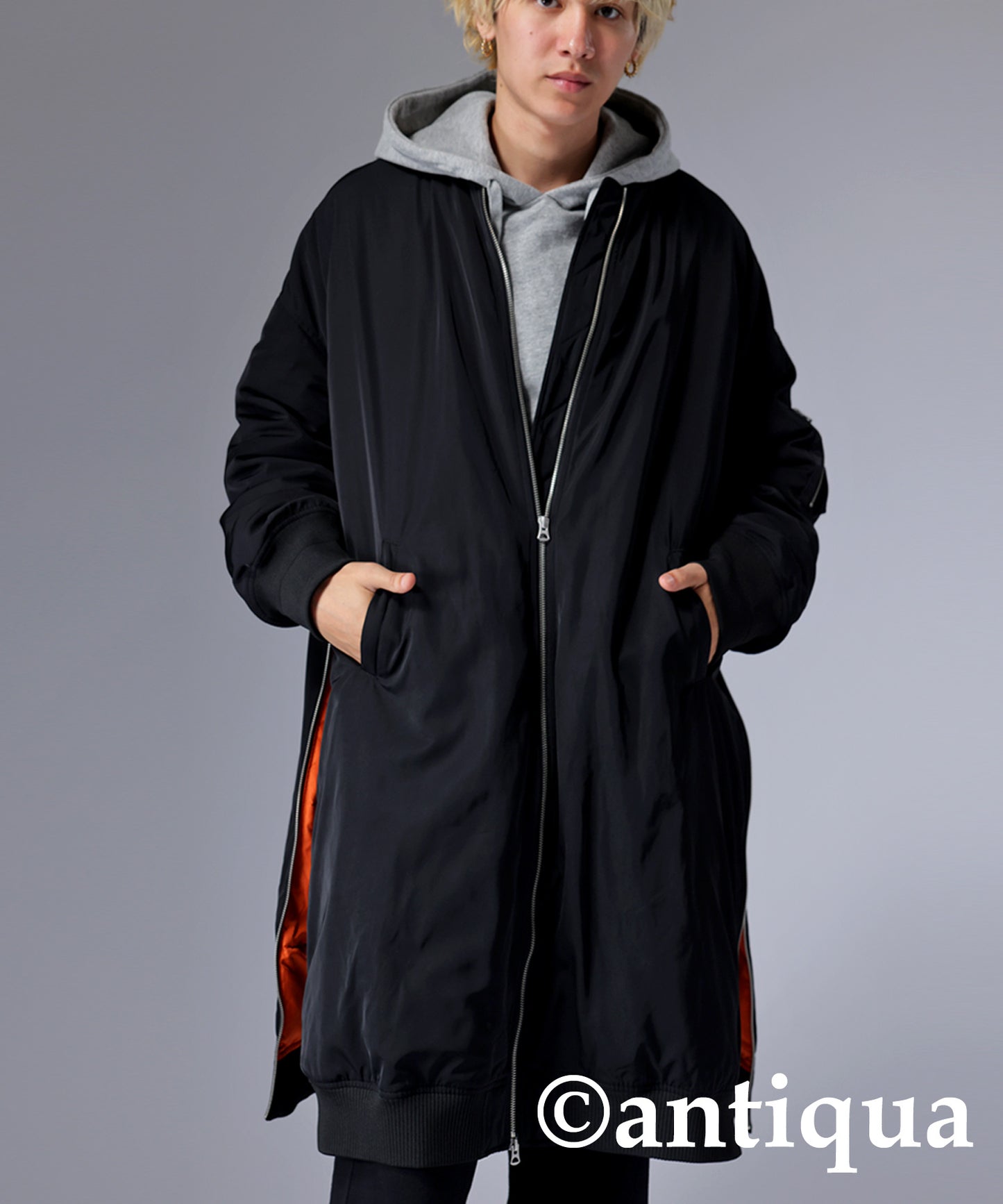 MA-1 Men's long coat used volcanic rocks for batting