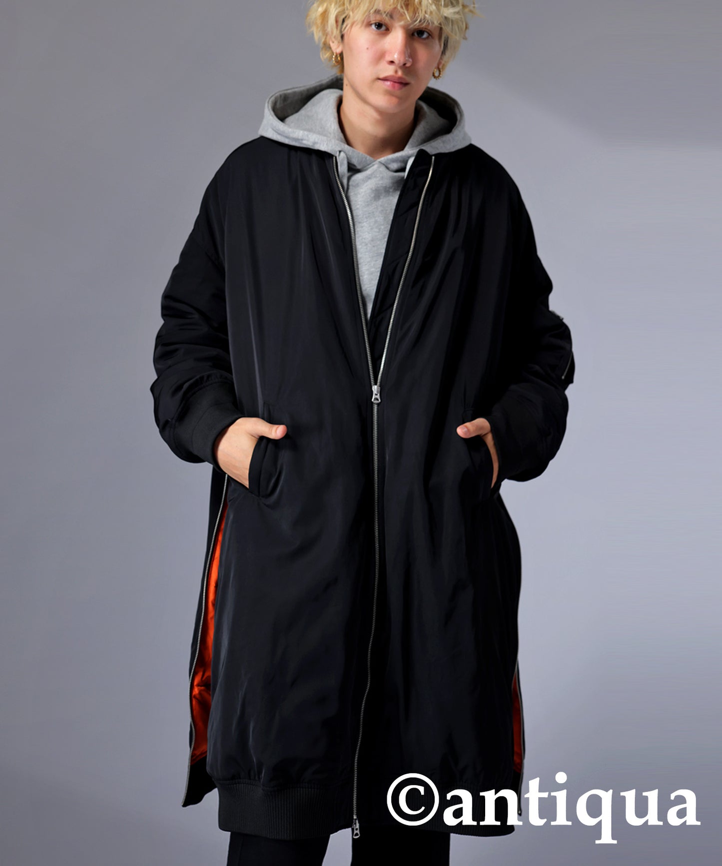 MA-1 Men's long coat used volcanic rocks for batting