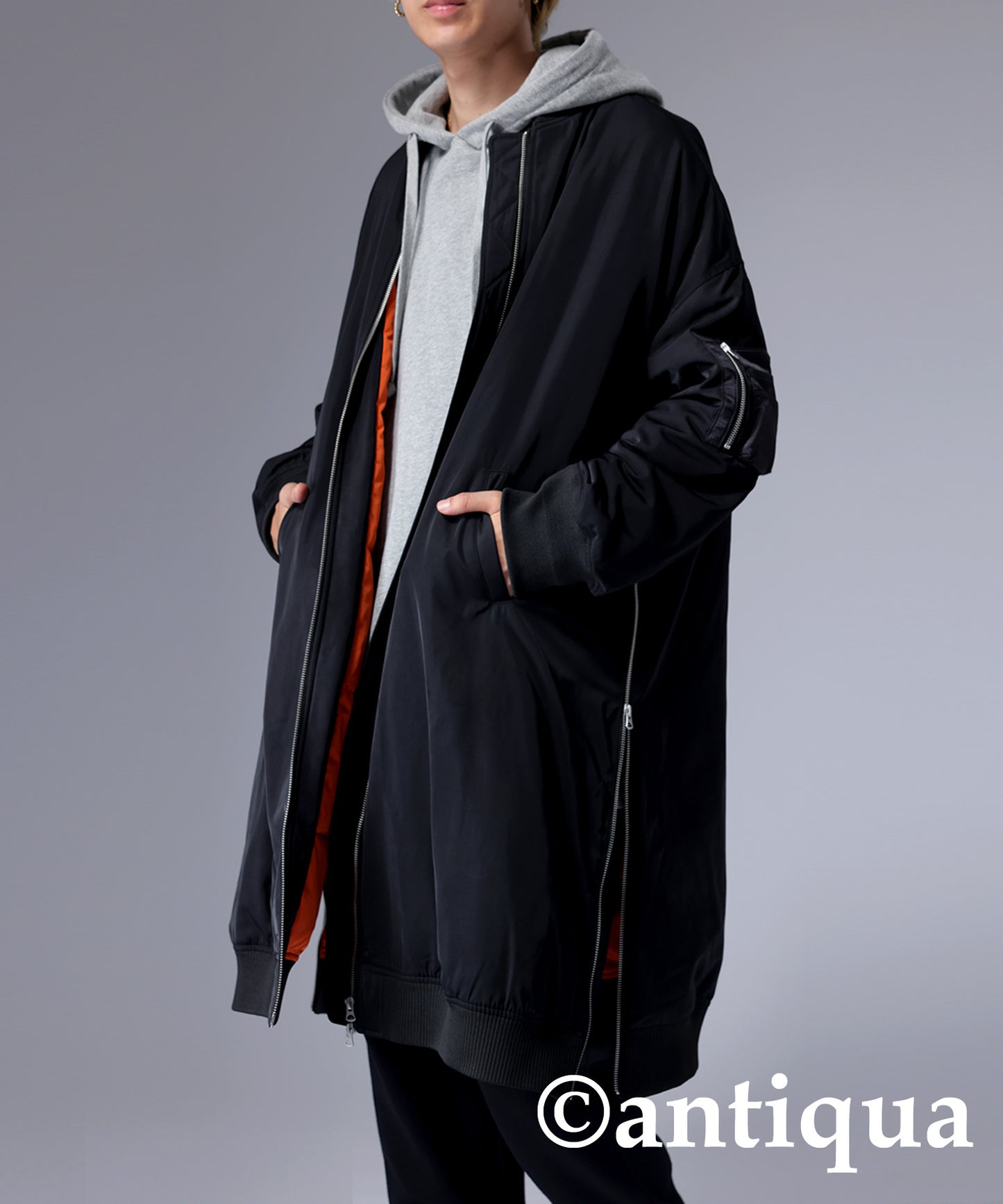 MA-1 Men's long coat used volcanic rocks for batting