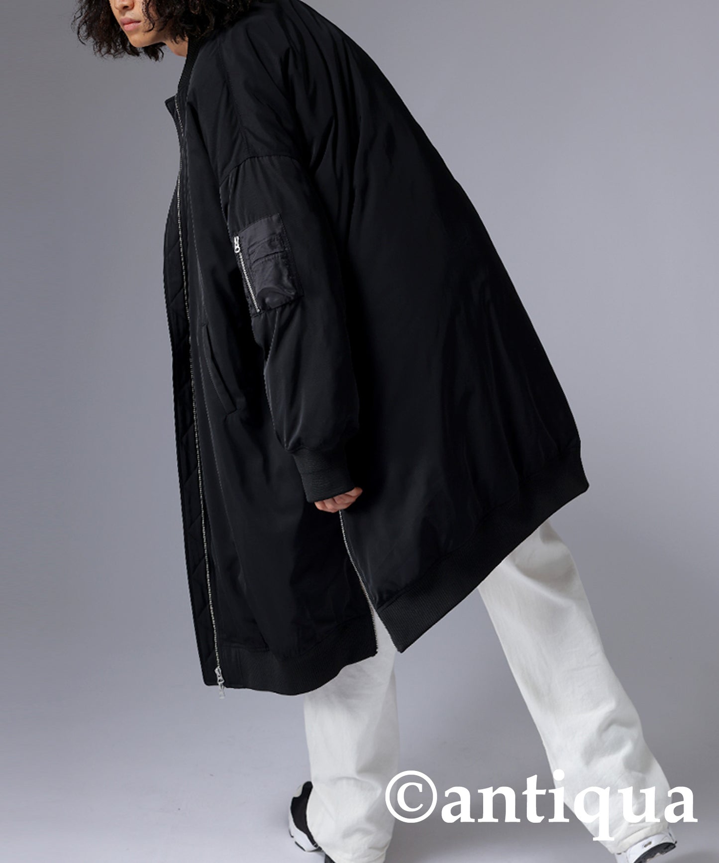 MA-1 Men's long coat used volcanic rocks for batting