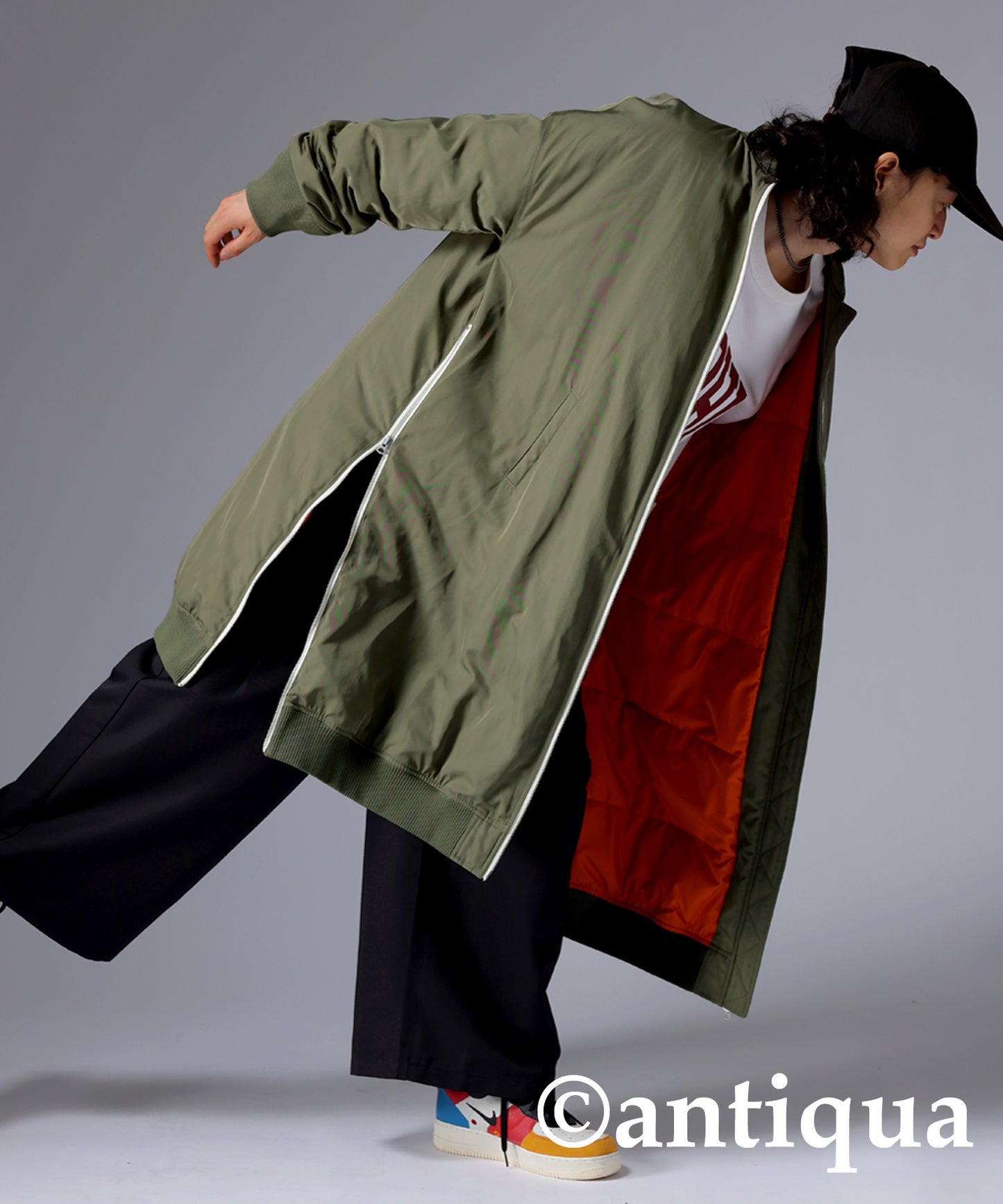 MA-1 Men's long coat used volcanic rocks for batting