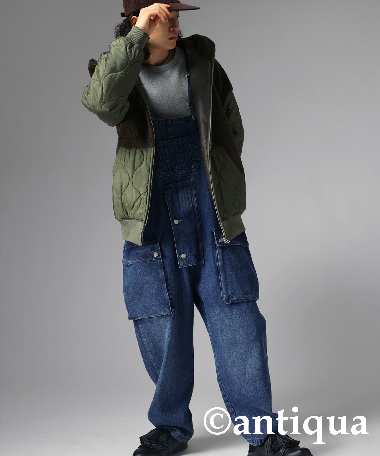 Men's boa quilting outerwear with hood