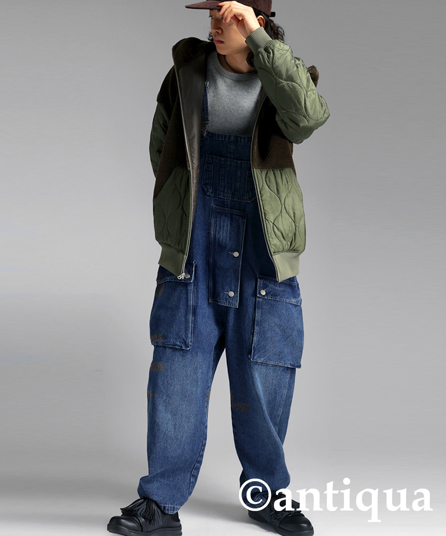 Men's boa quilting outerwear with hood