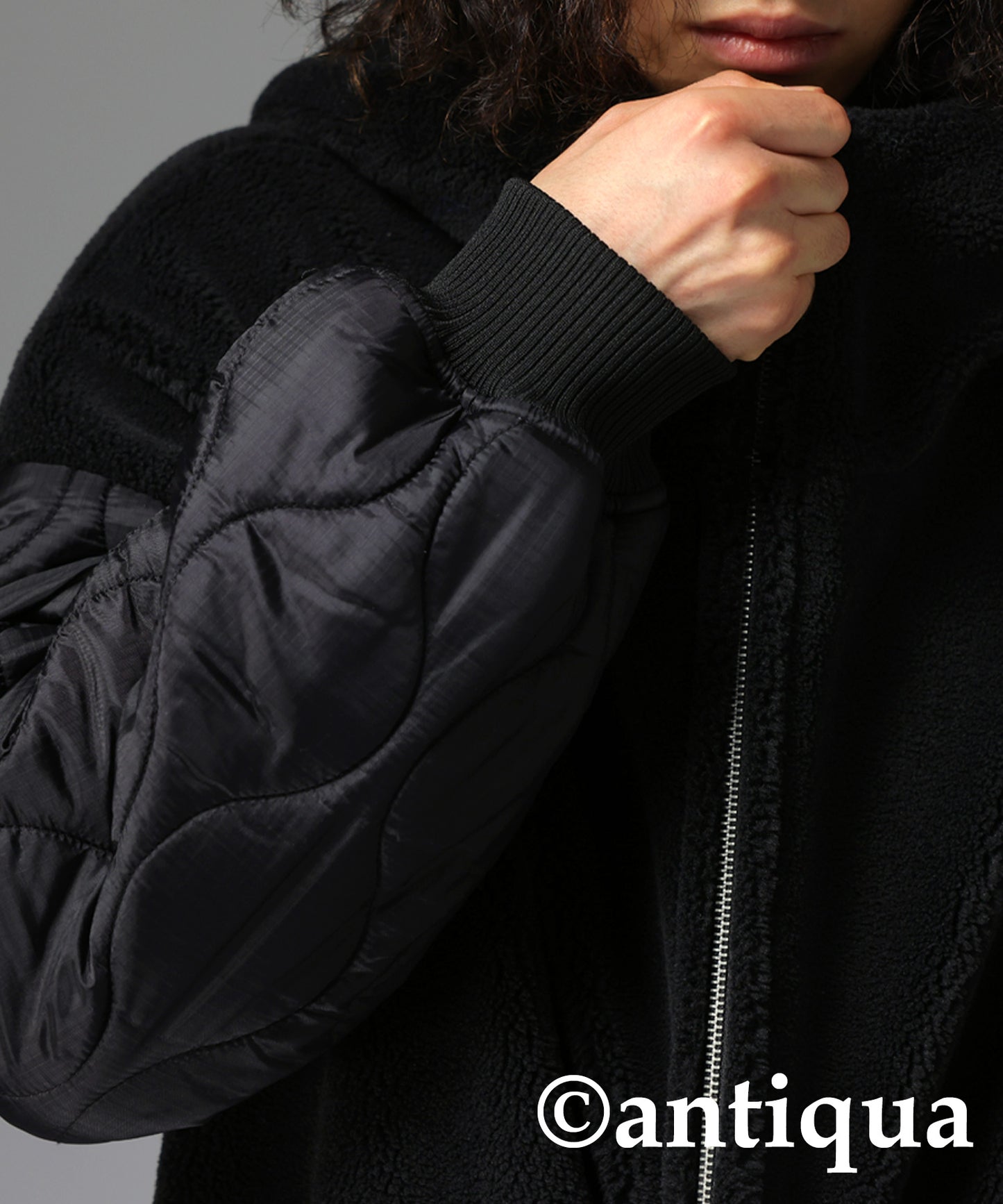 Men's boa quilting outerwear with hood