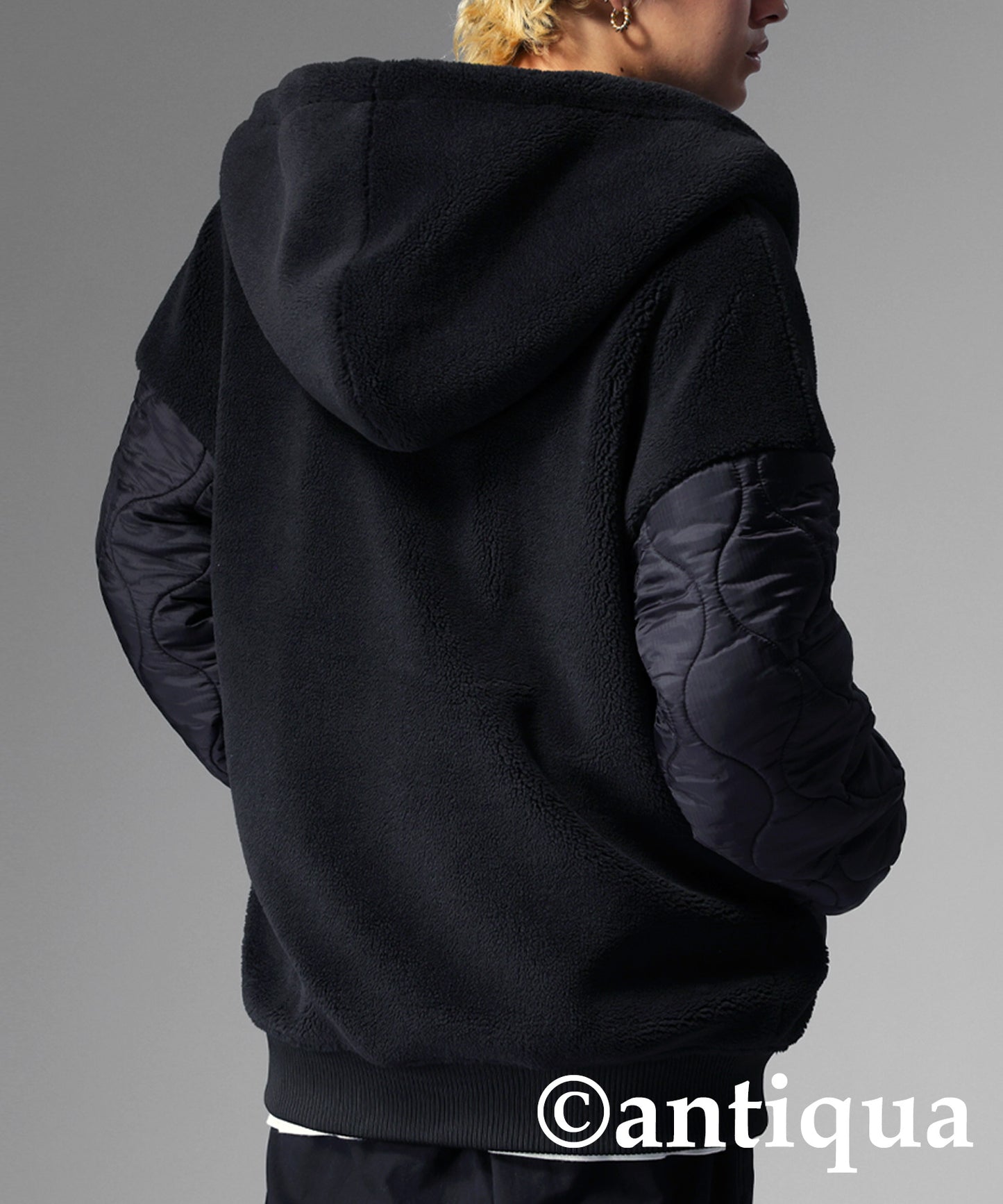 Men's boa quilting outerwear with hood