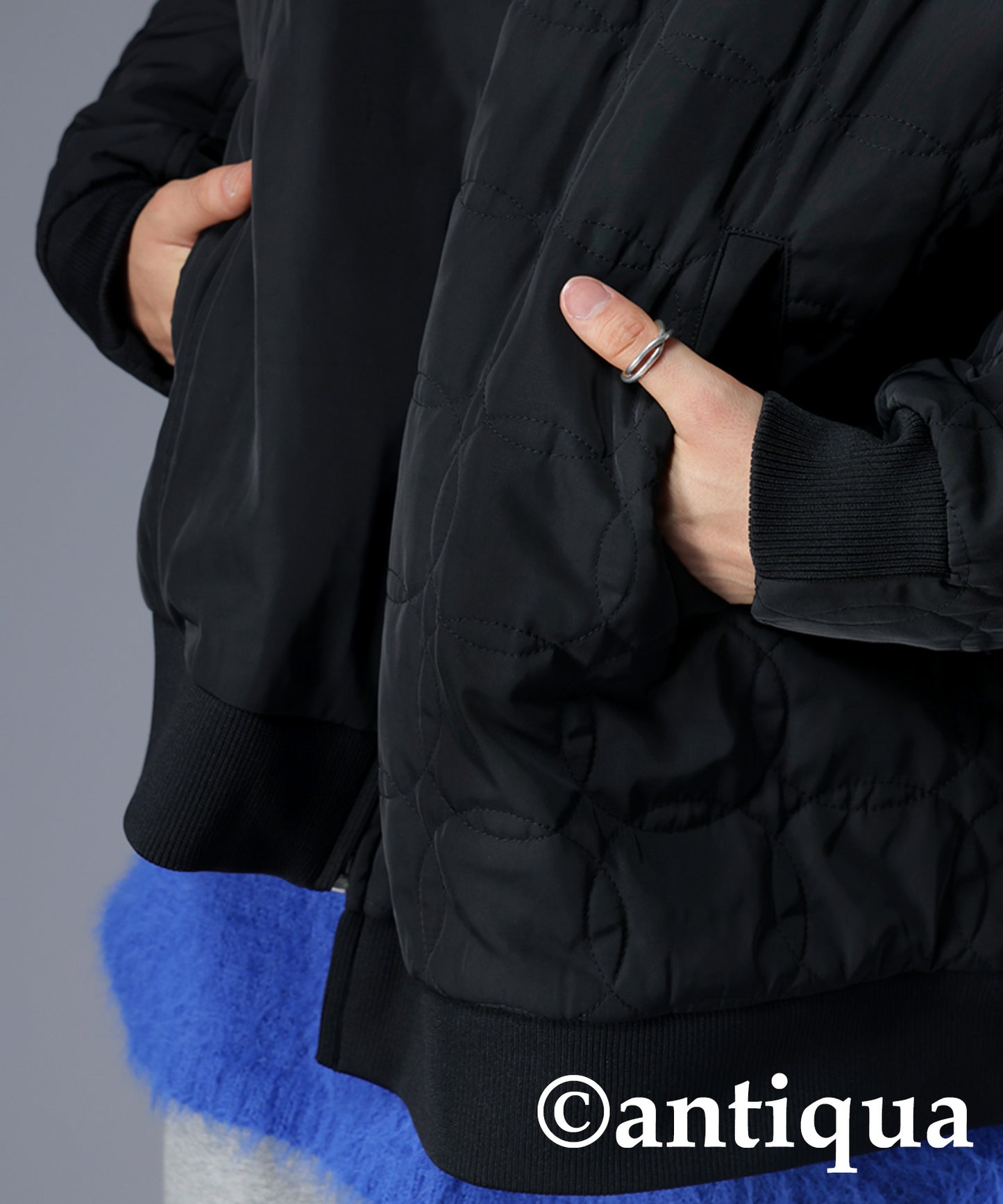 Men's quilting asymmetry jacket with hood