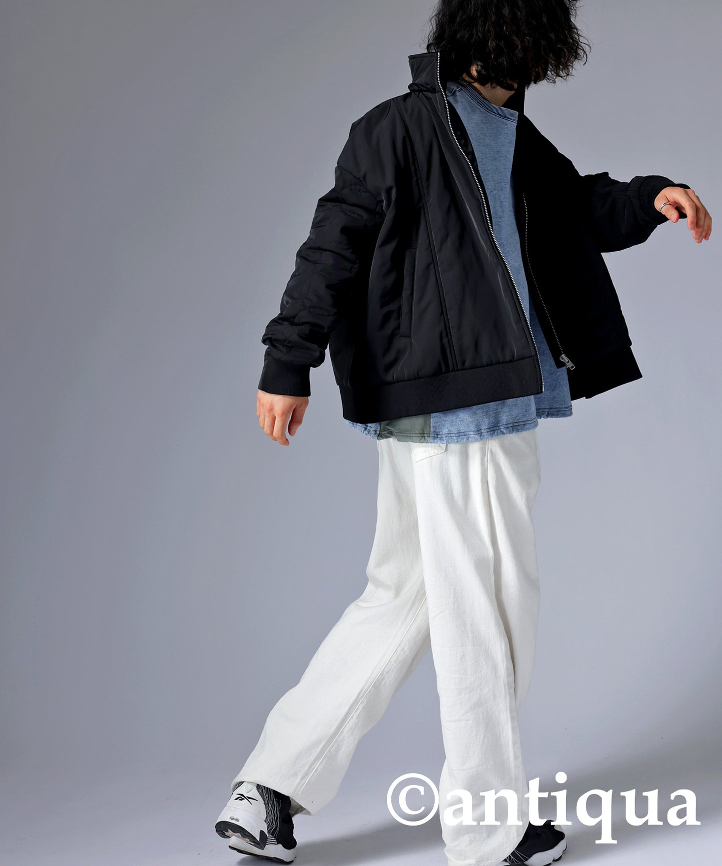 Men's quilting asymmetry jacket with hood