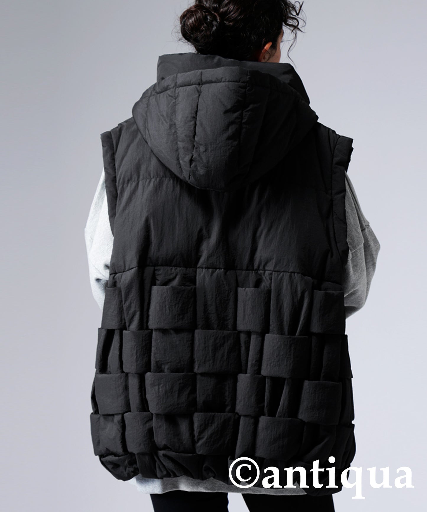 Block knitting down vest Ladies