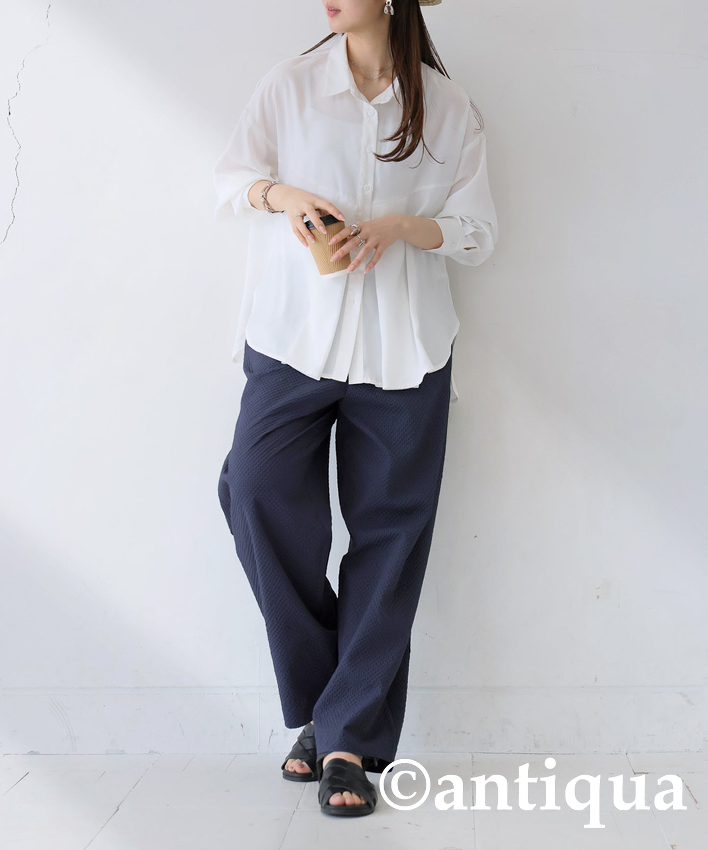 Ripple Finish Tuck Pants Ladies