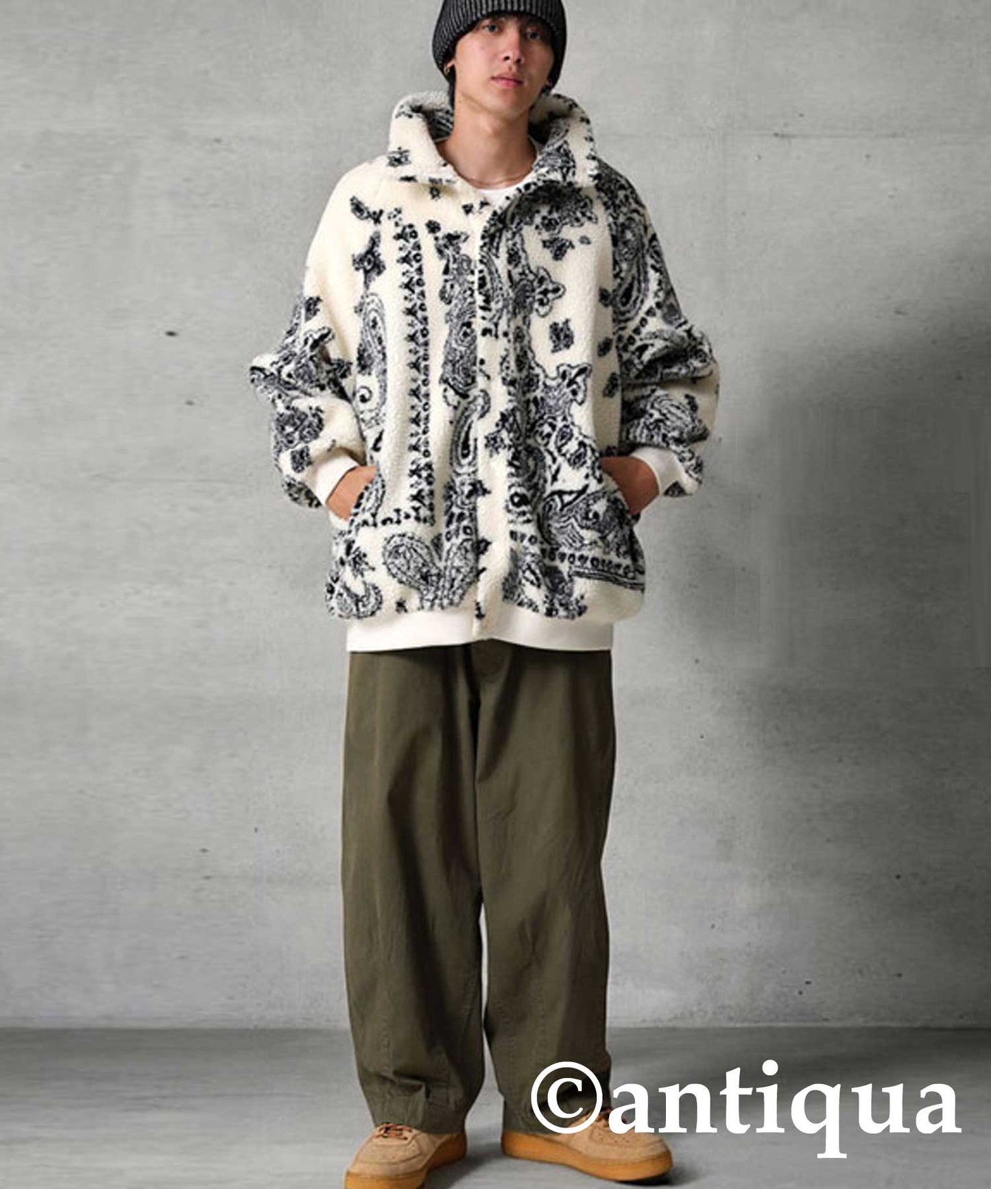 Paisley Pattern Boa Jacket Men's