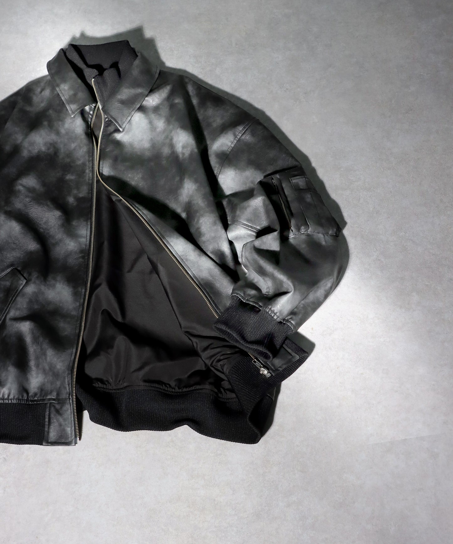 Tie Dye Pattern Vegan Leather Jacket Men's