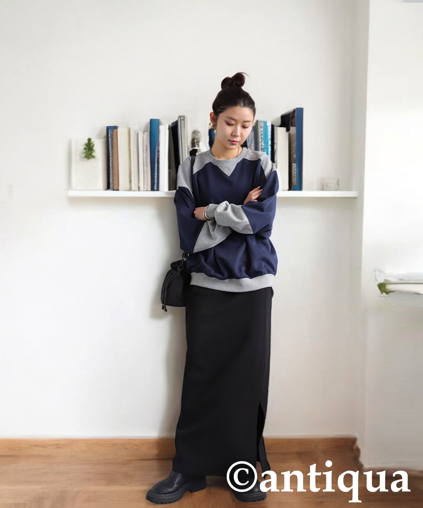 Two Colors Fleece Sweatshirt Ladies