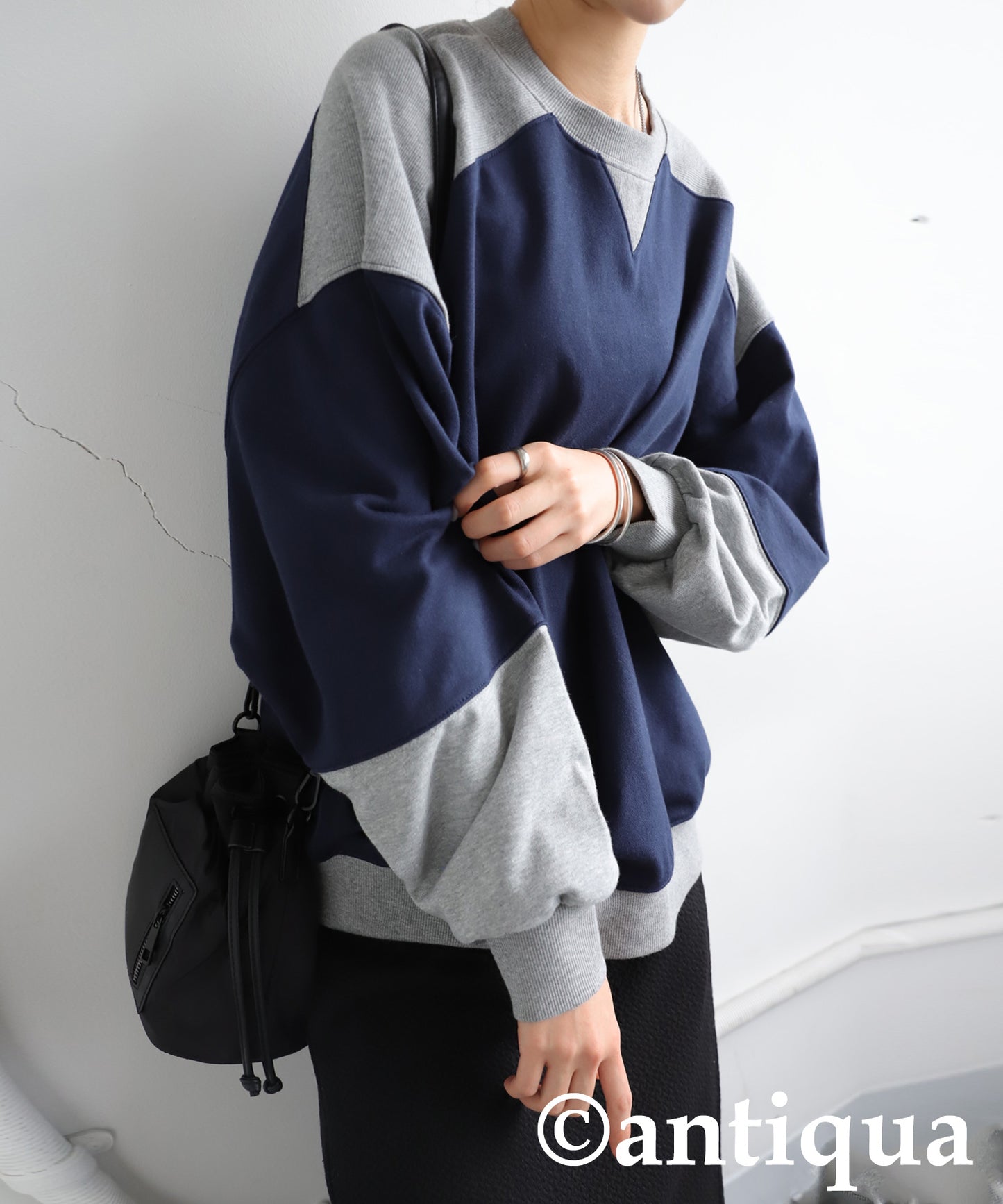Two Colors Fleece Sweatshirt Ladies