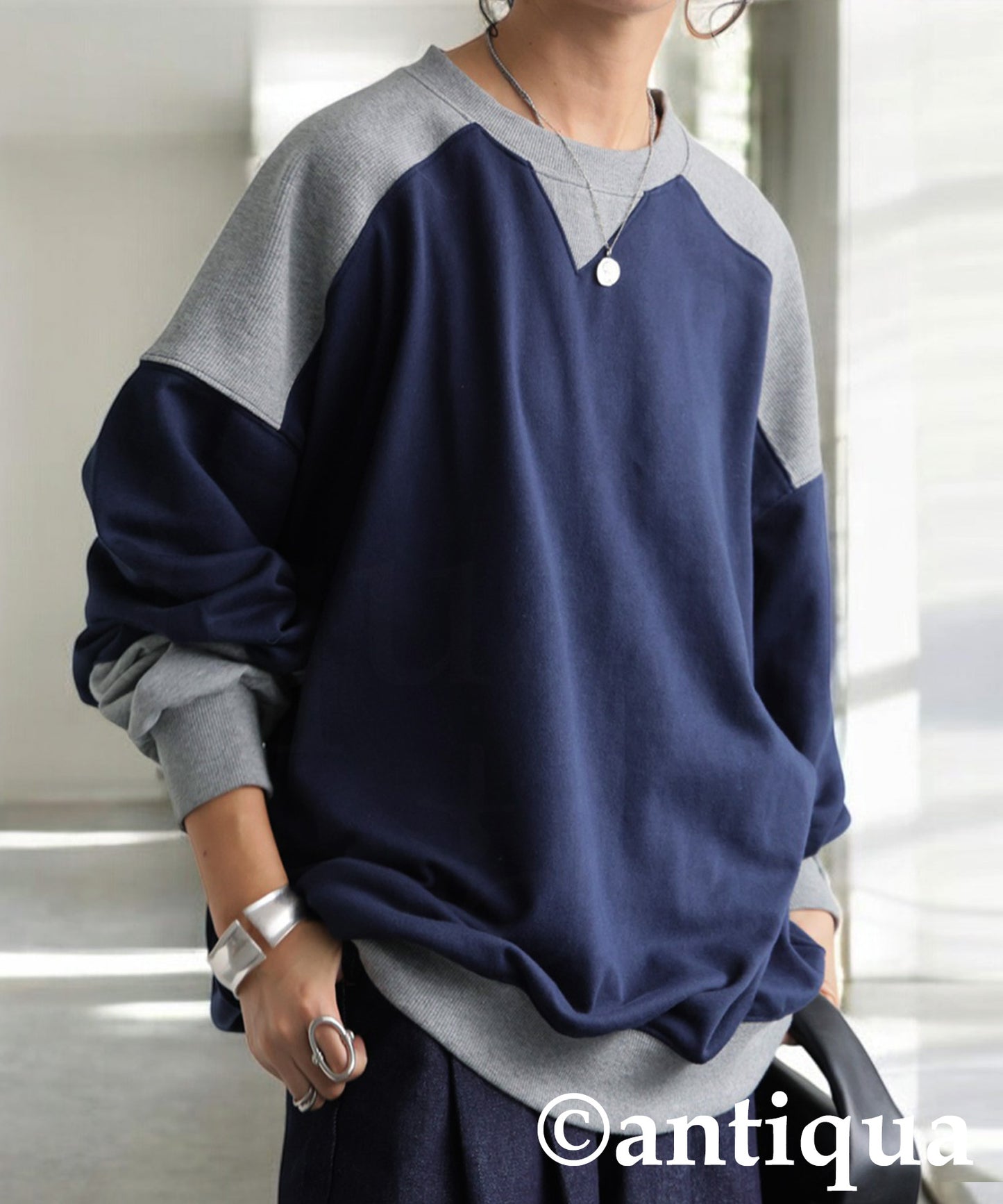 Two Colors Fleece Sweatshirt Ladies