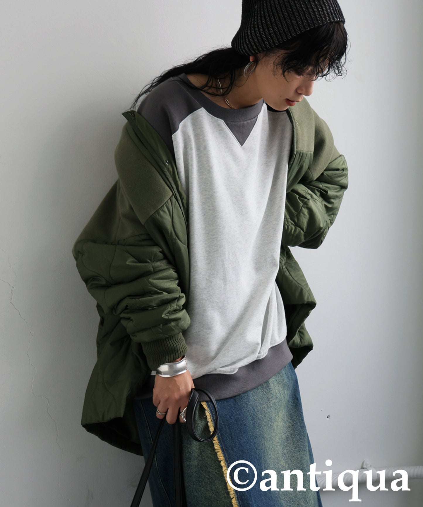 Two Colors Fleece Sweatshirt Ladies