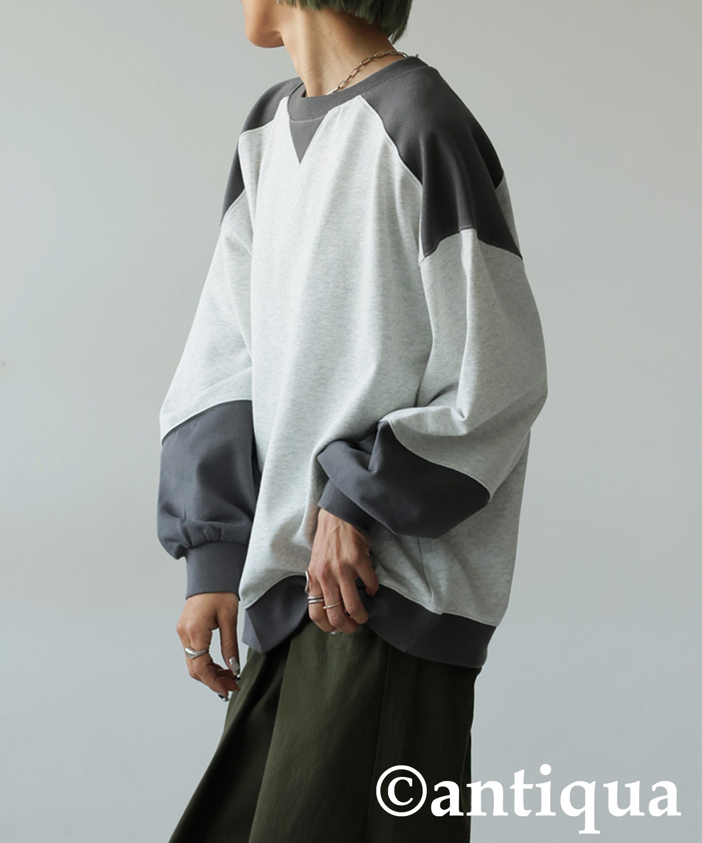 Two Colors Fleece Sweatshirt Ladies