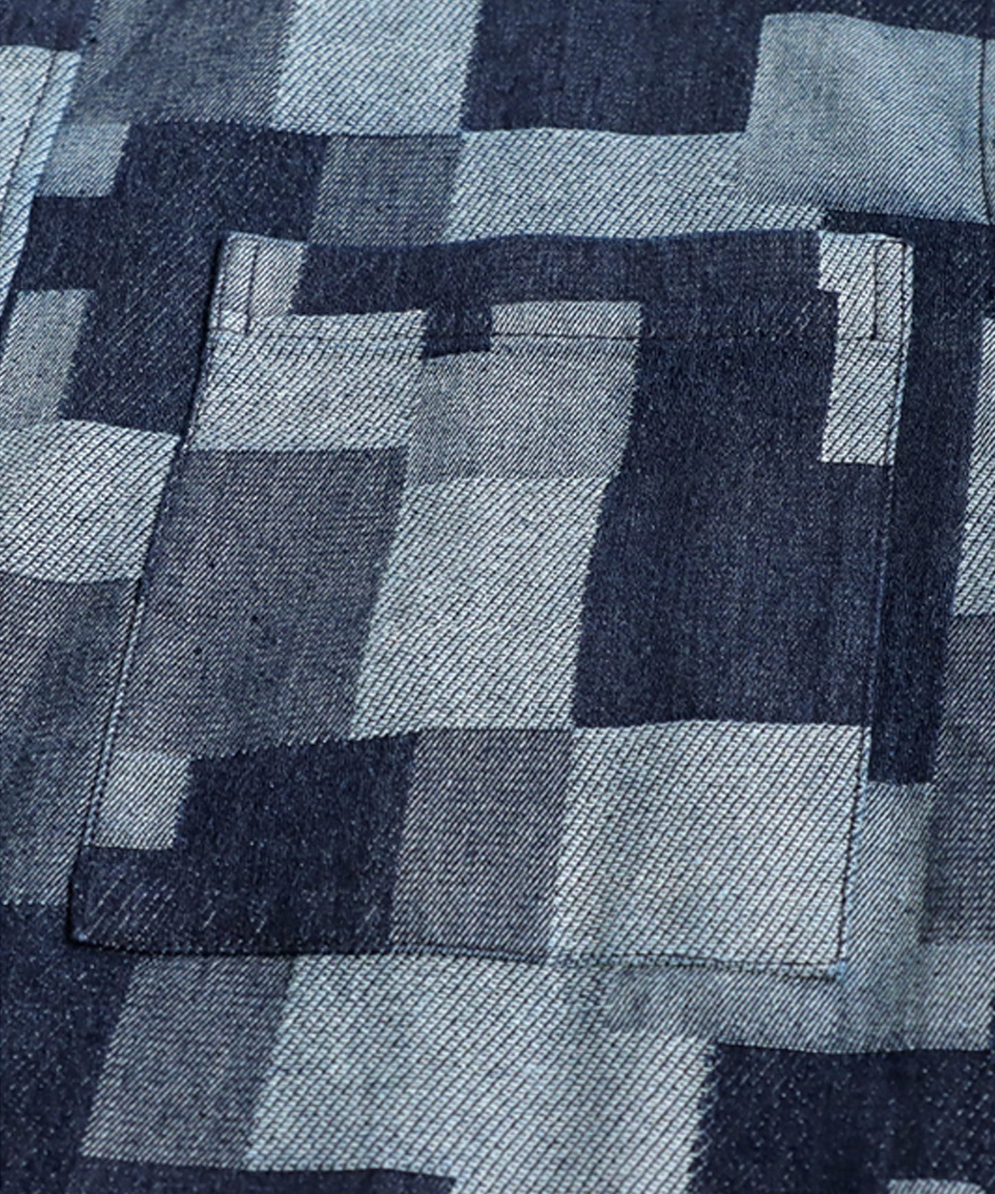 Geometric Pattern Denim Shirt Ladies