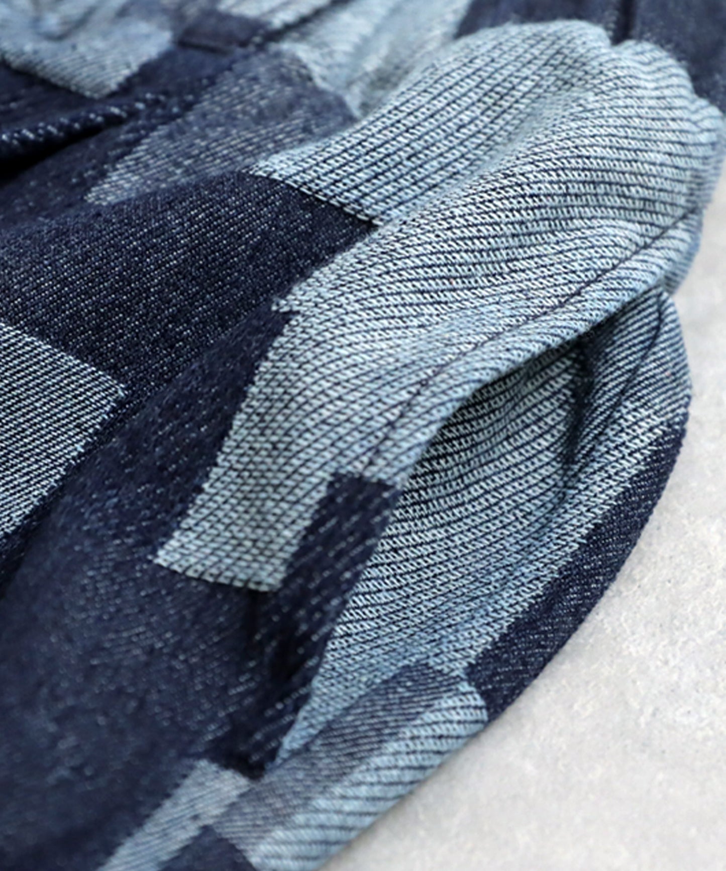 Geometric Pattern Denim Pants Ladies