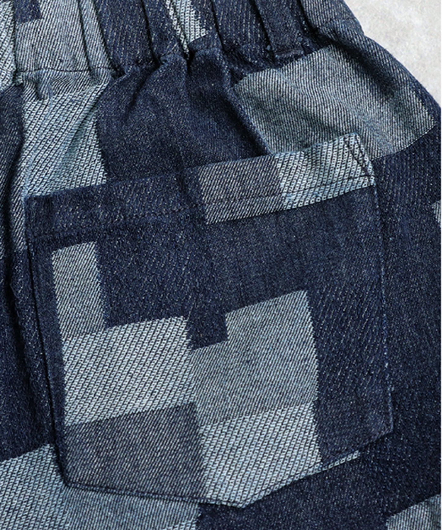 Geometric Pattern Denim Pants Ladies