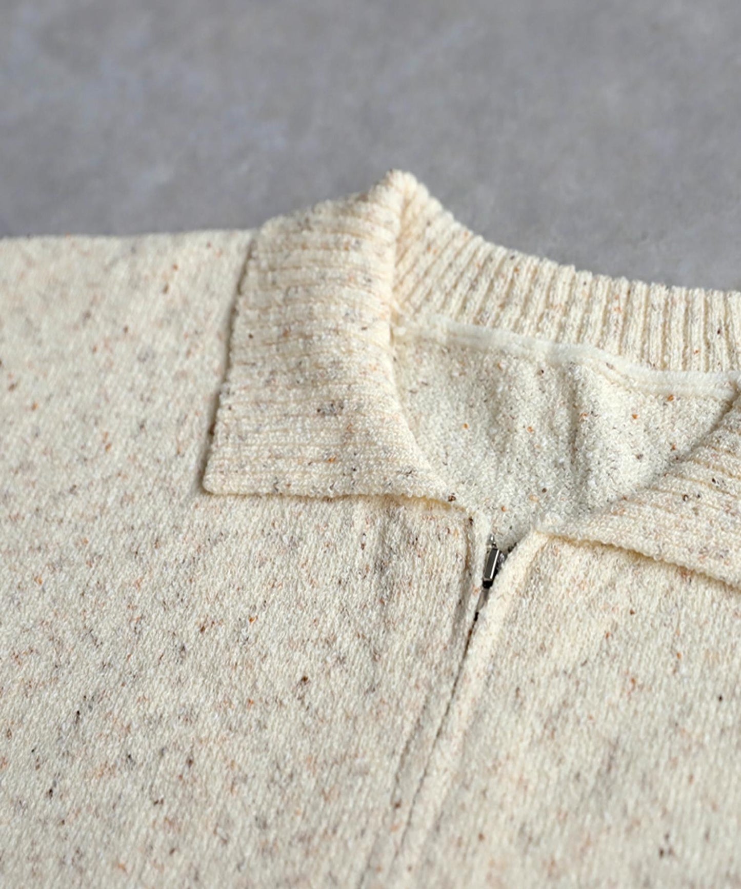 Ladies Slub Zip Knit Tops