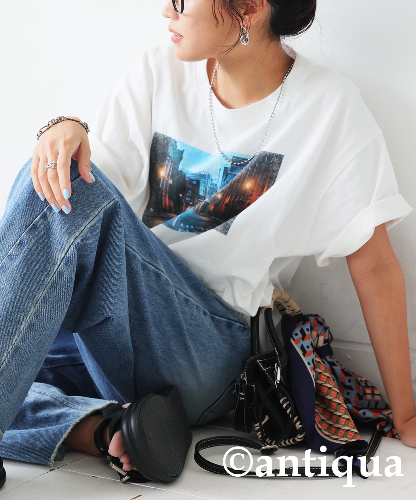 Ladies Logo Photo Print T-Shirt