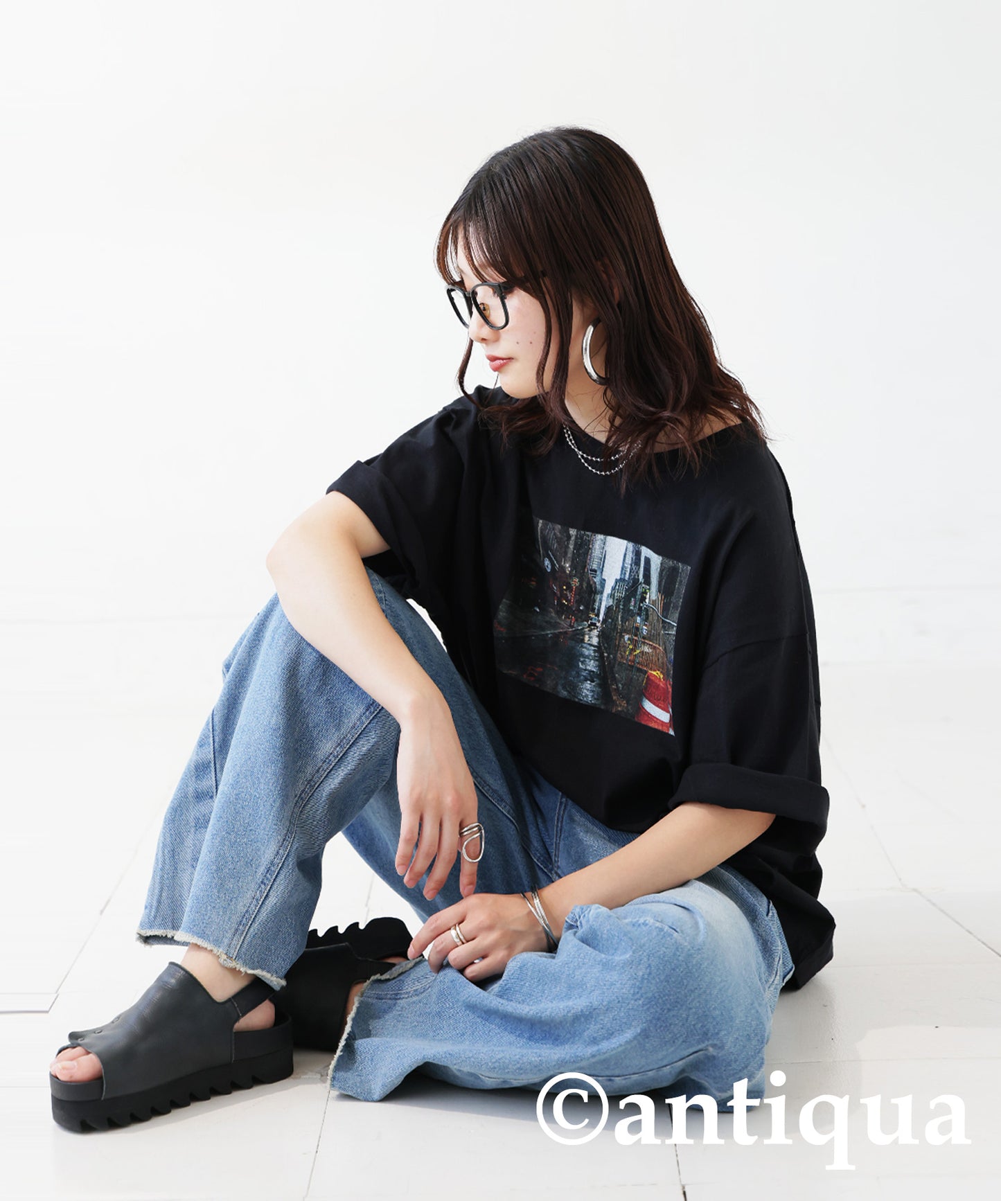 Ladies Logo Photo Print T-Shirt