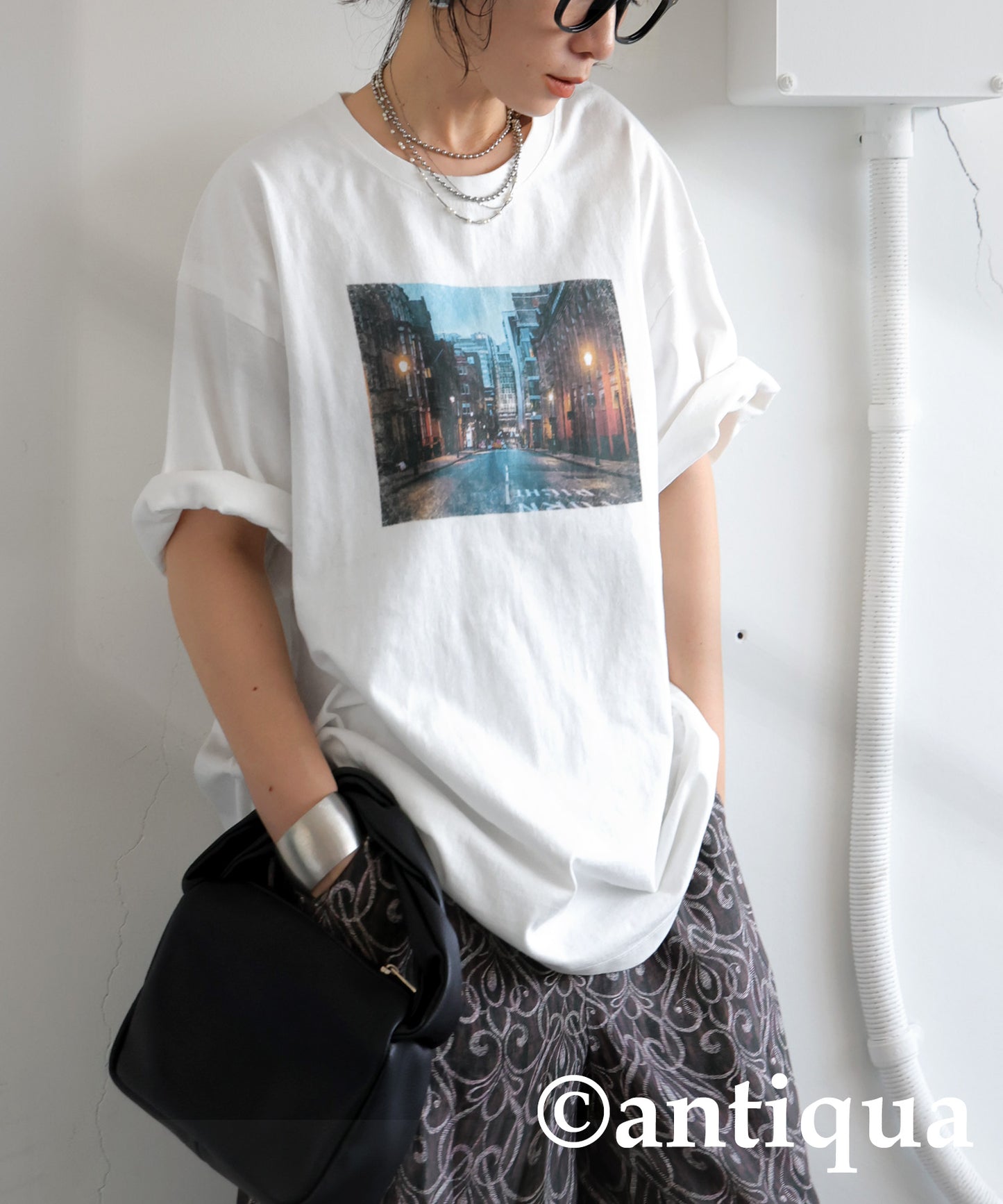 Ladies Logo Photo Print T-Shirt