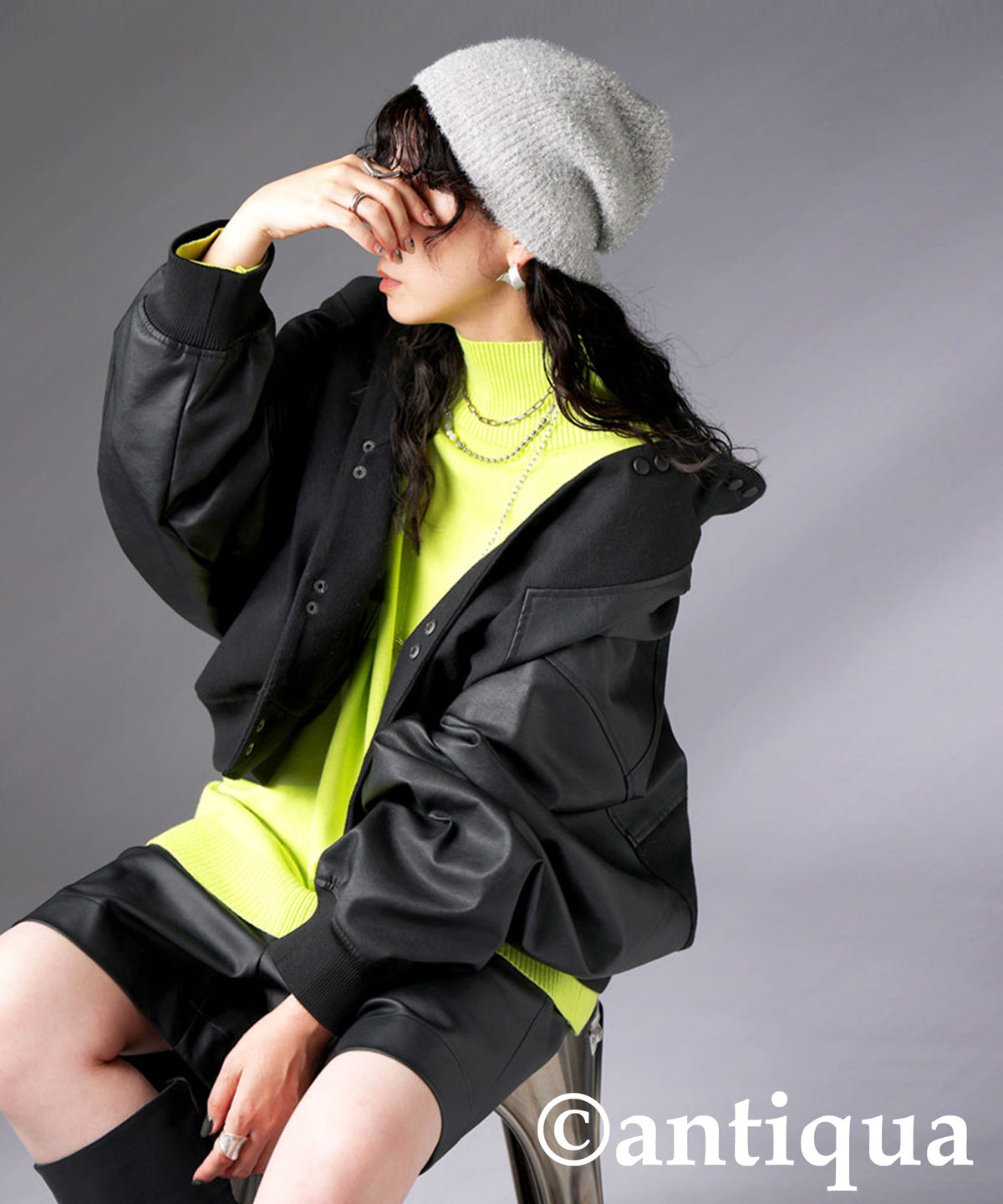 Lether x Melton Panelled Jacket Men's