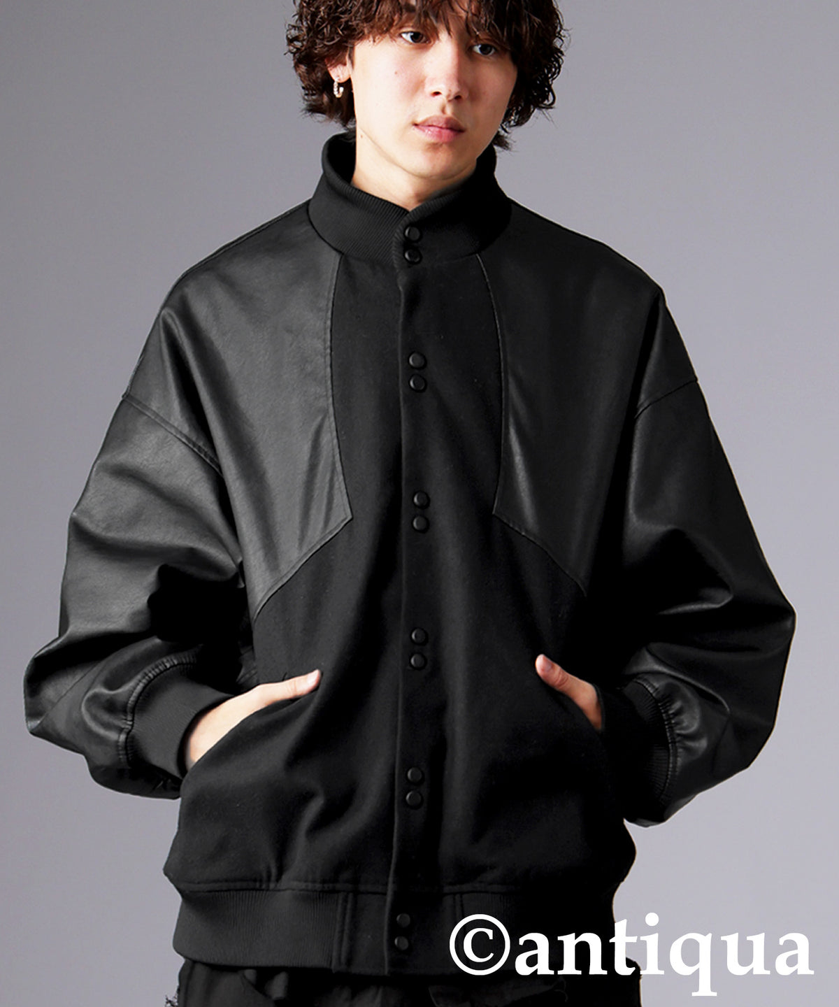 Lether x Melton Panelled Jacket Ladies
