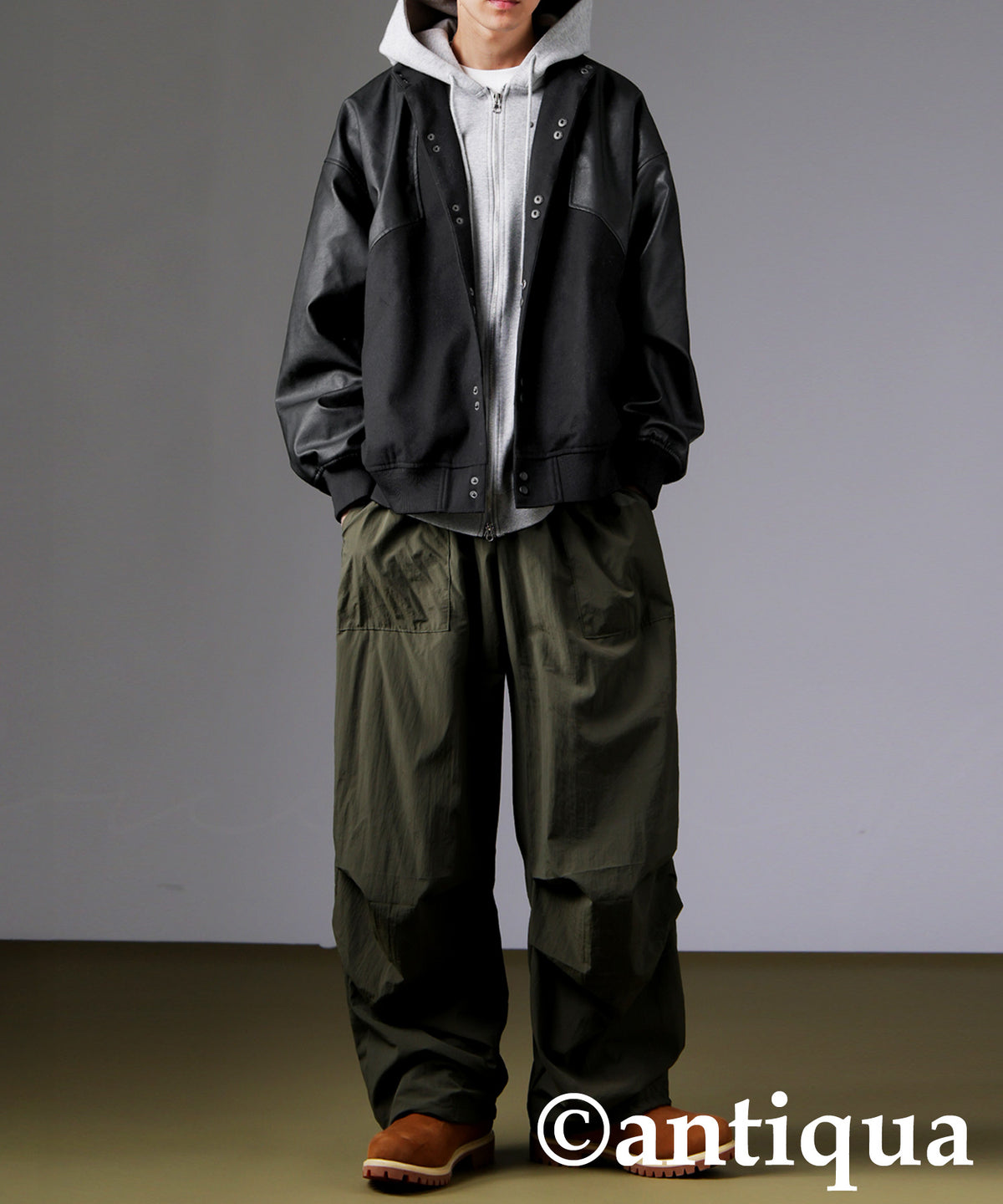 Lether x Melton Panelled Jacket Ladies