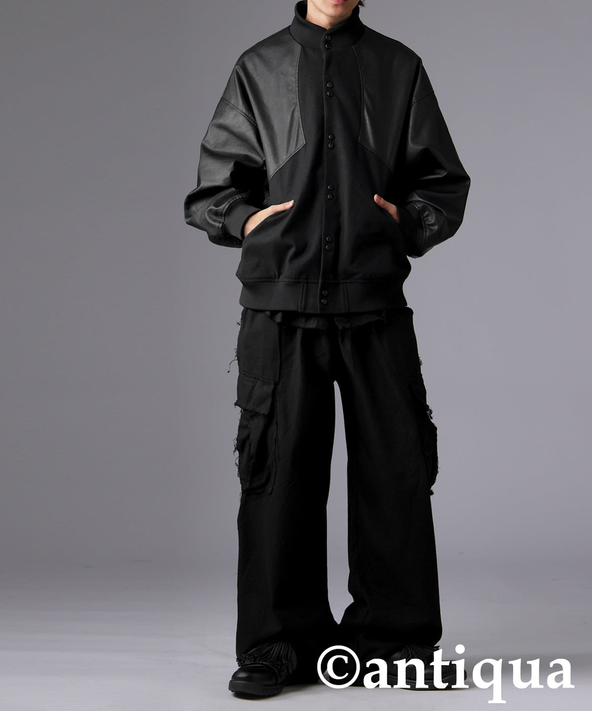 Lether x Melton Panelled Jacket Ladies