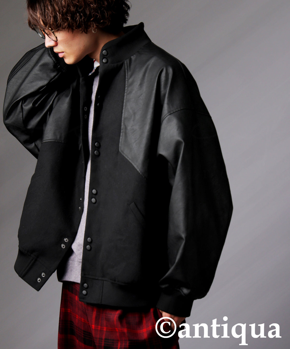 Lether x Melton Panelled Jacket Ladies