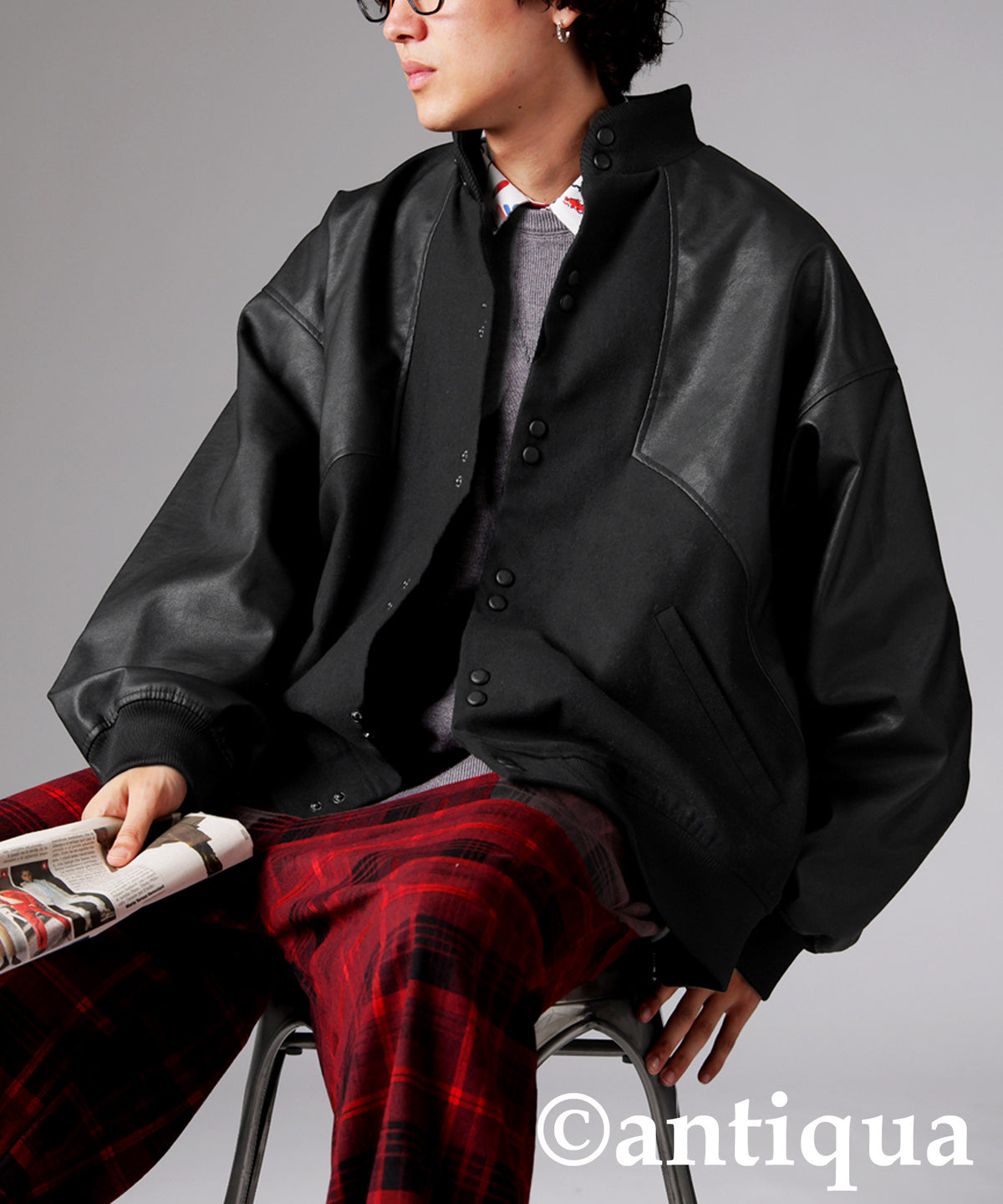 Lether x Melton Panelled Jacket Ladies