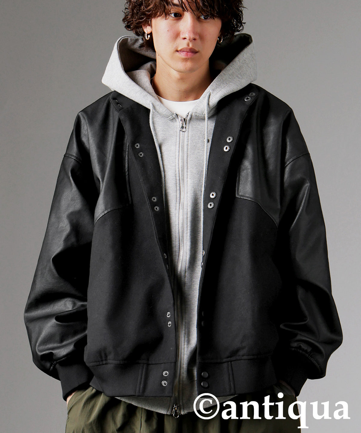 Lether x Melton Panelled Jacket Ladies