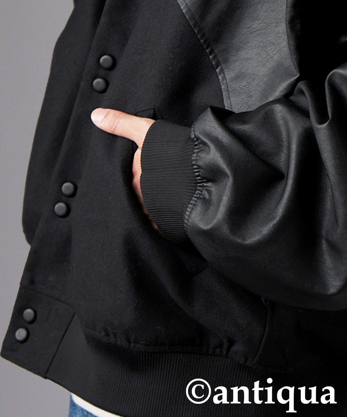 Lether x Melton Panelled Jacket Ladies