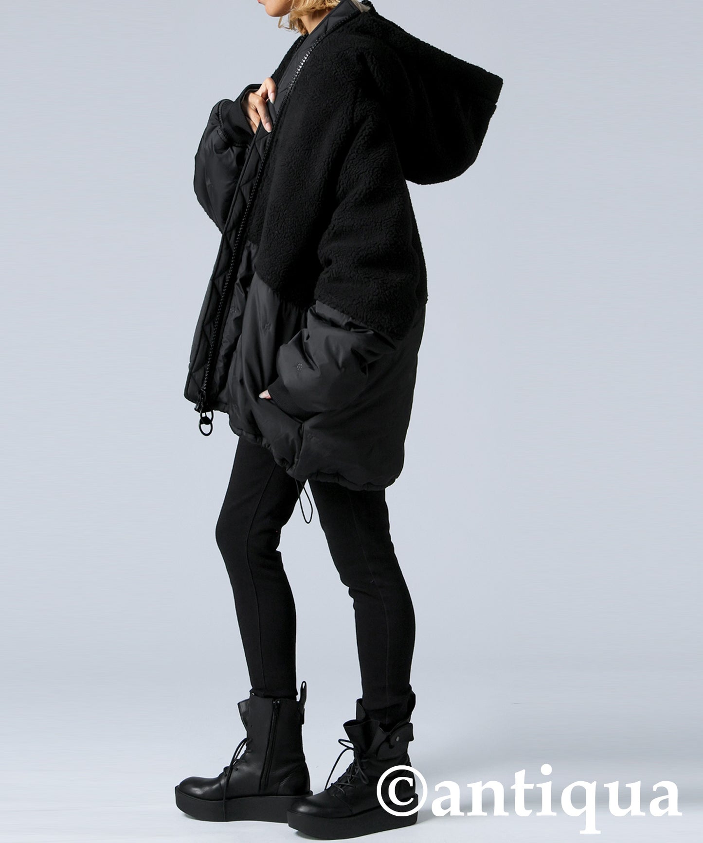 Mixed-Material Quilting Jacket Ladies