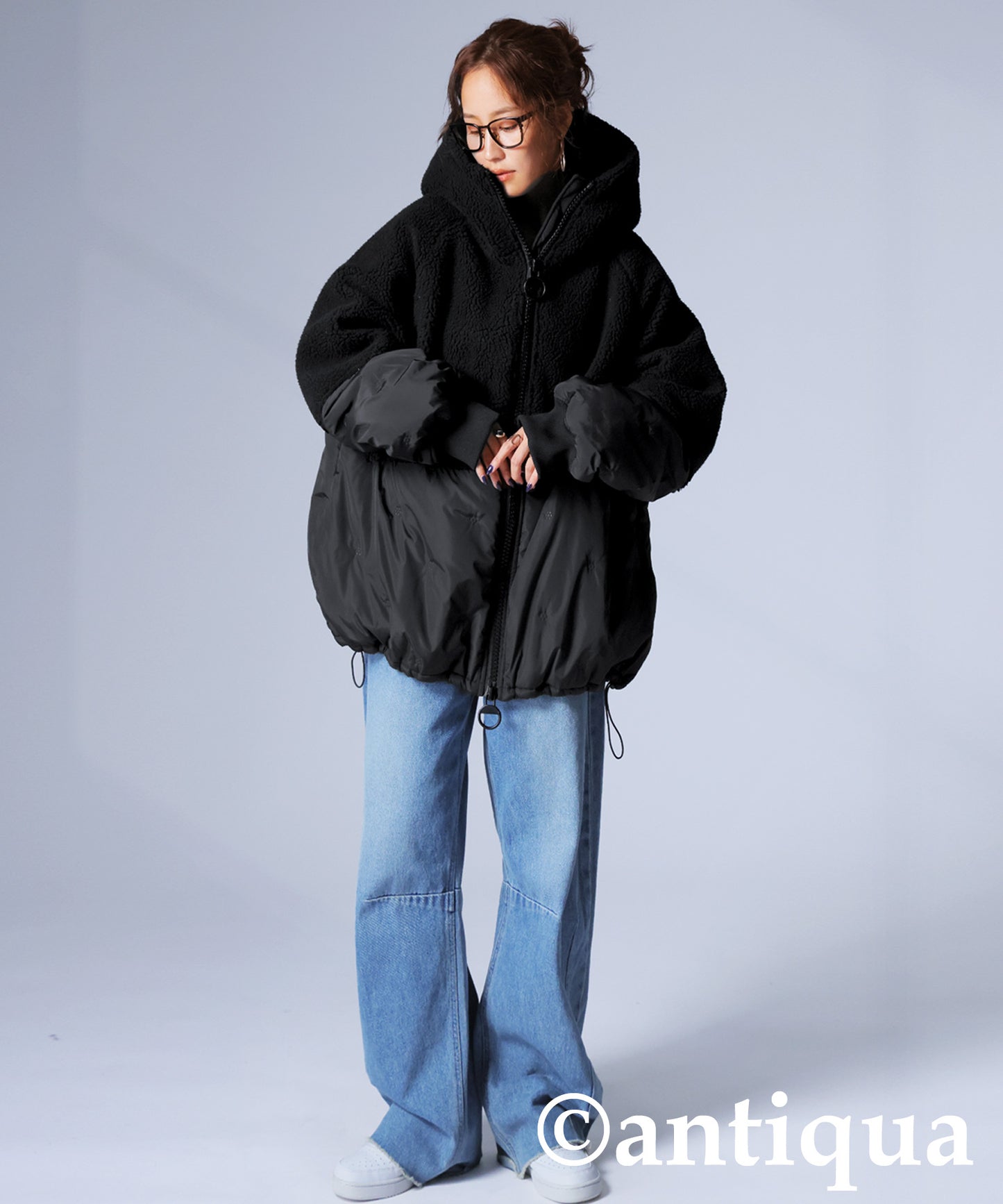 Mixed-Material Quilting Jacket Ladies