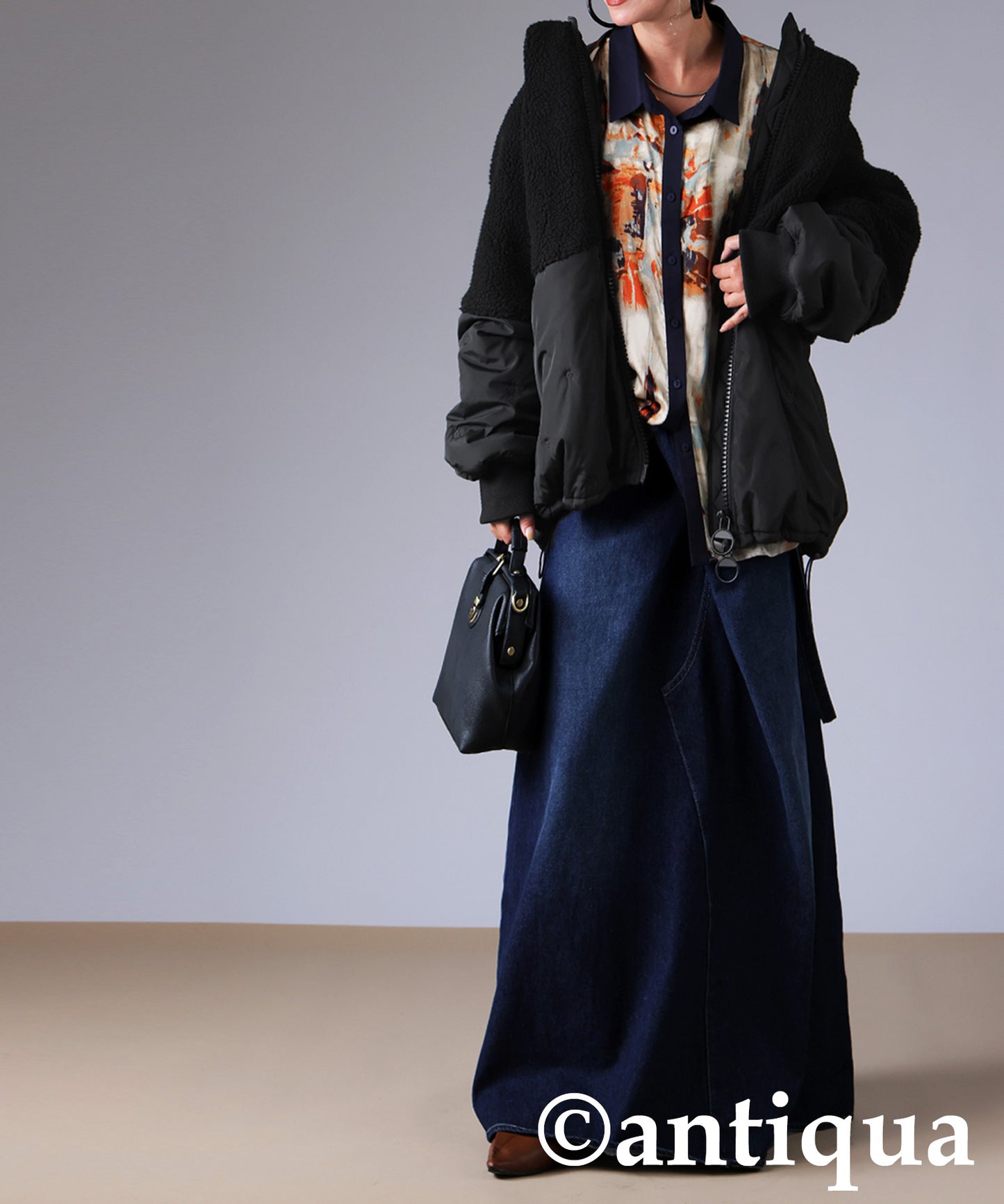 Mixed-Material Quilting Jacket Ladies